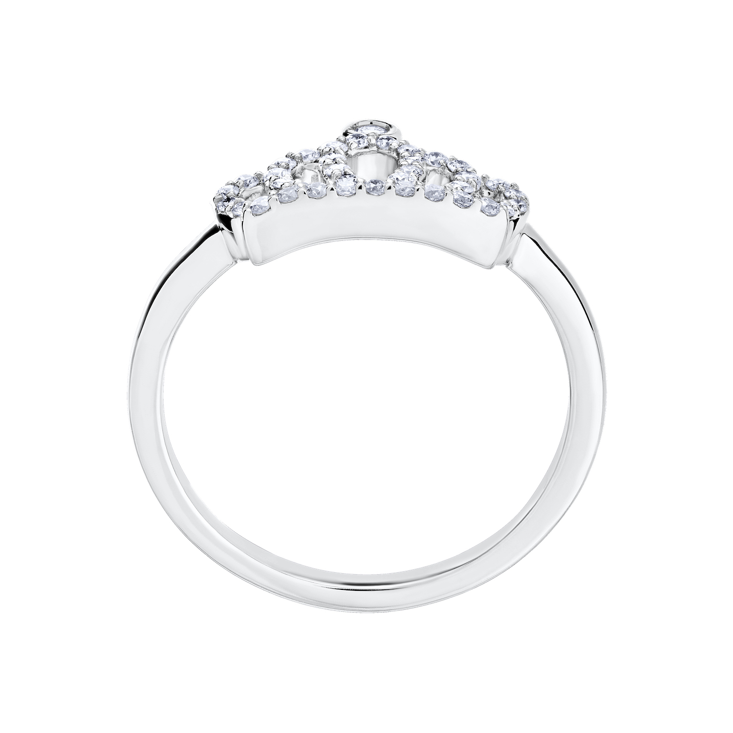 14K White Gold Ring Crown Plain Shank Diamond 0.20 Ctw