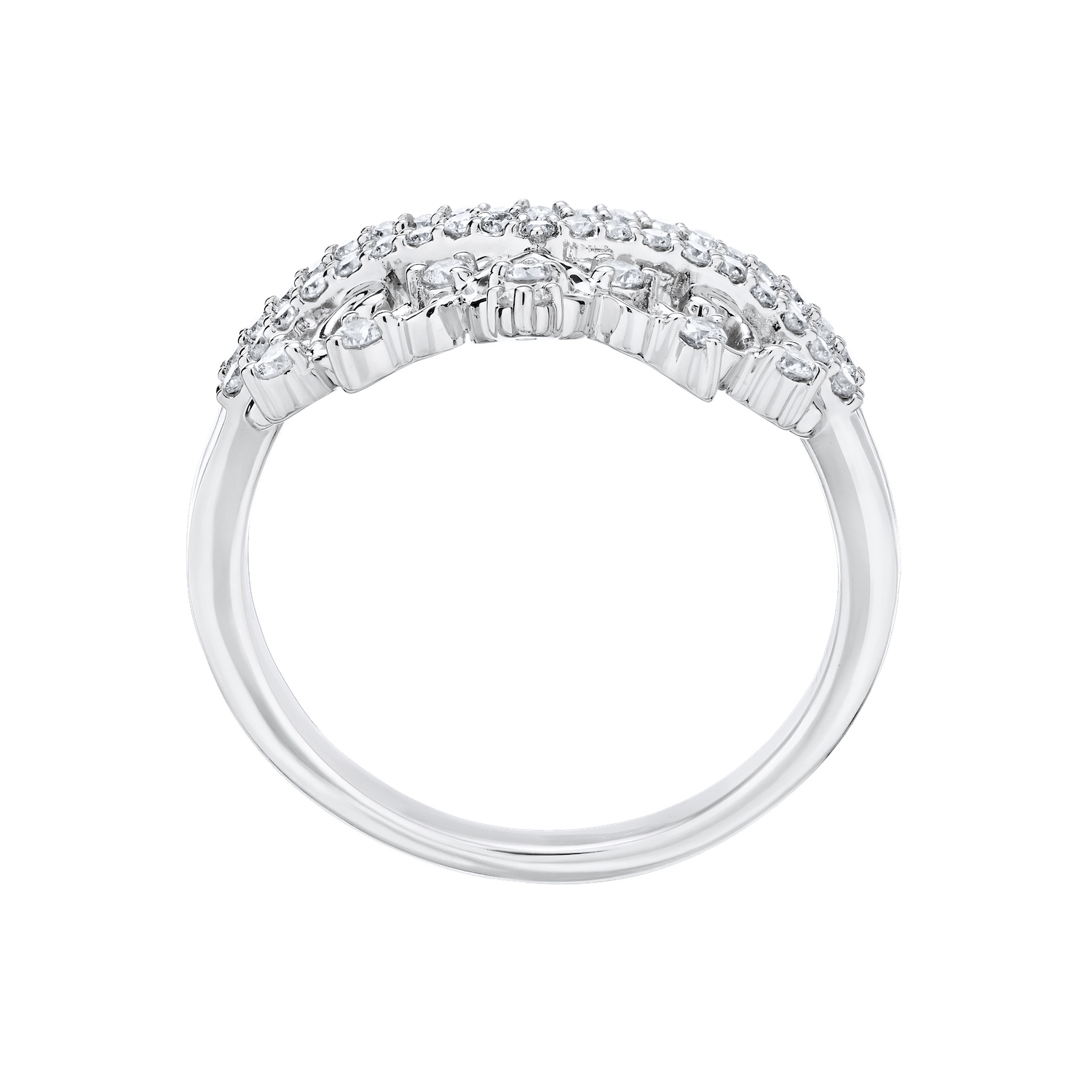 14K White Gold Ring V Shape Crown/Tiara Diamond 0.33 Ctw