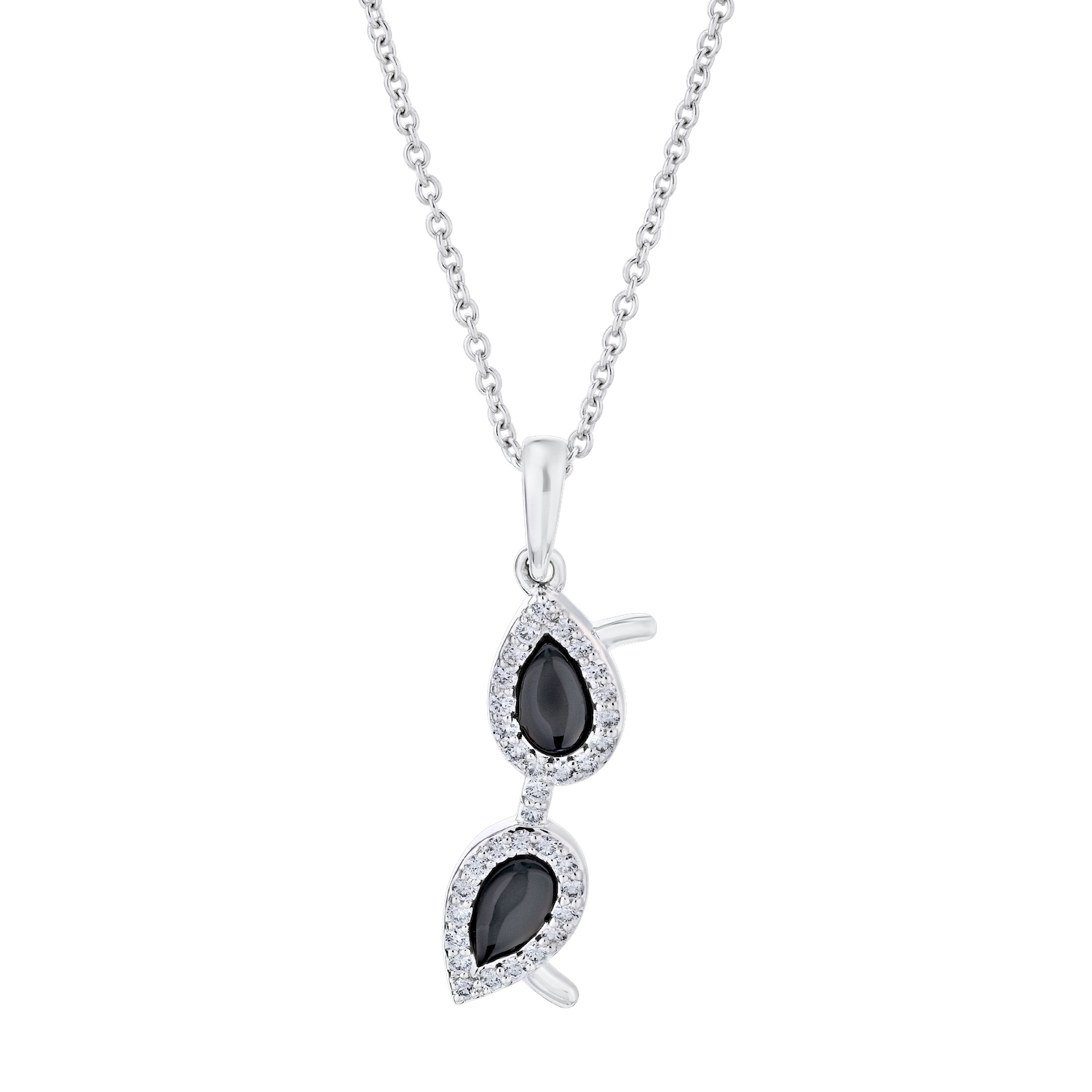 OCEANITY &trade; 14k White Gold Pendant Enamel Sunglasses with Halo Diamond 0.15 Ctw