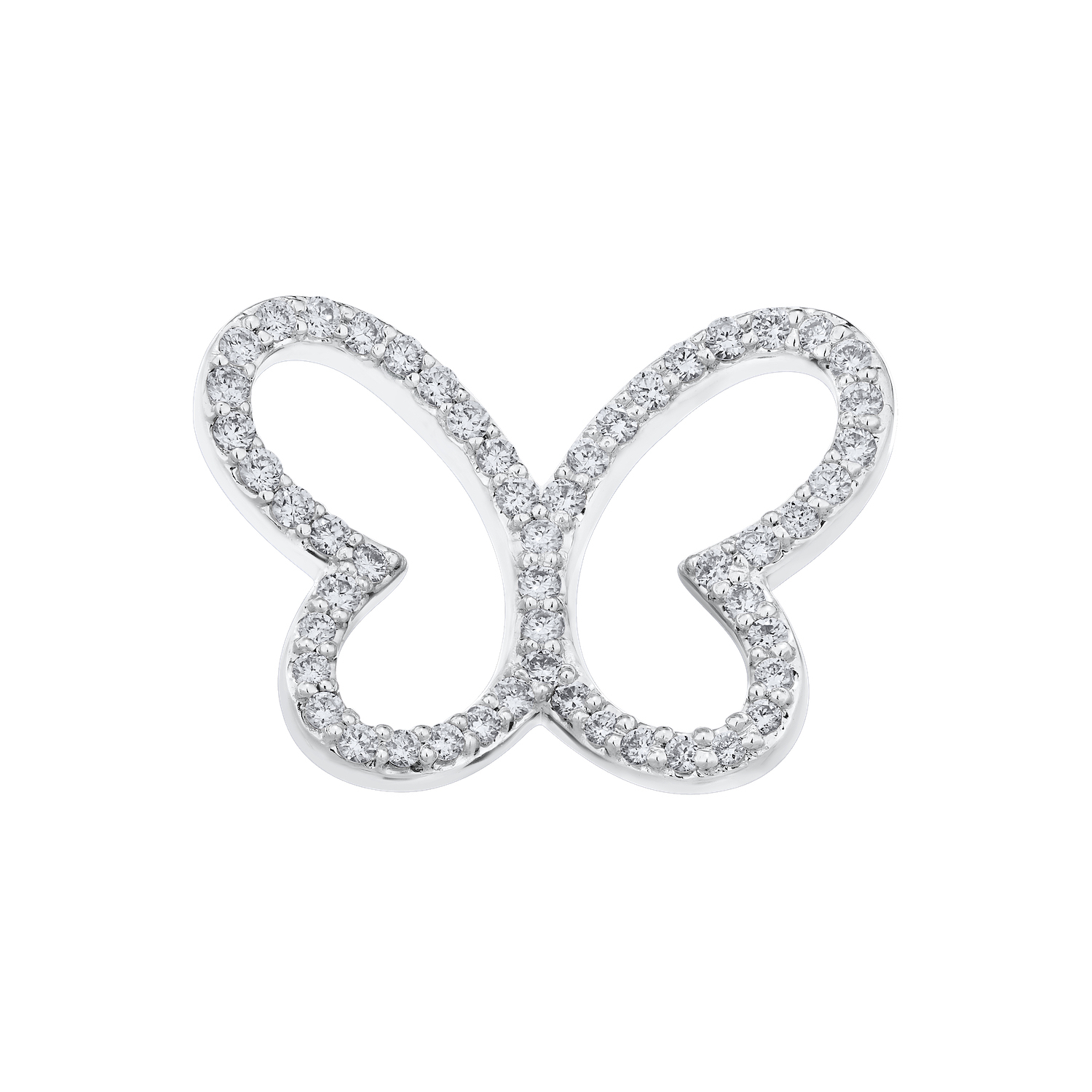 ZooLightful&trade; 14K White Gold Cutout Butterfly Studs Earrings Diamond 0.40 Ctw