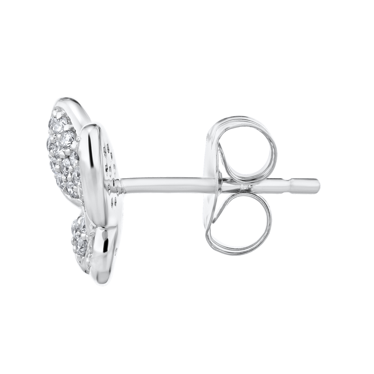 ZooLightful&trade; 14K White Gold Pave Butterfly Studs Earrings Diamond 0.20 Ctw