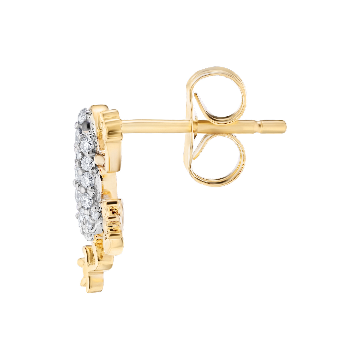 OCEANITY &trade; 14k Two Tone Earrings Pave Frog Studs Diamond 0.15 Ctw