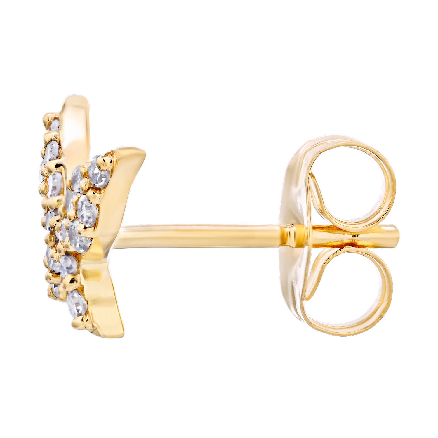 ZooLightful&trade; 10K Yellow Gold Pave Butterfly Studs Earrings Diamond 0.15 Ctw