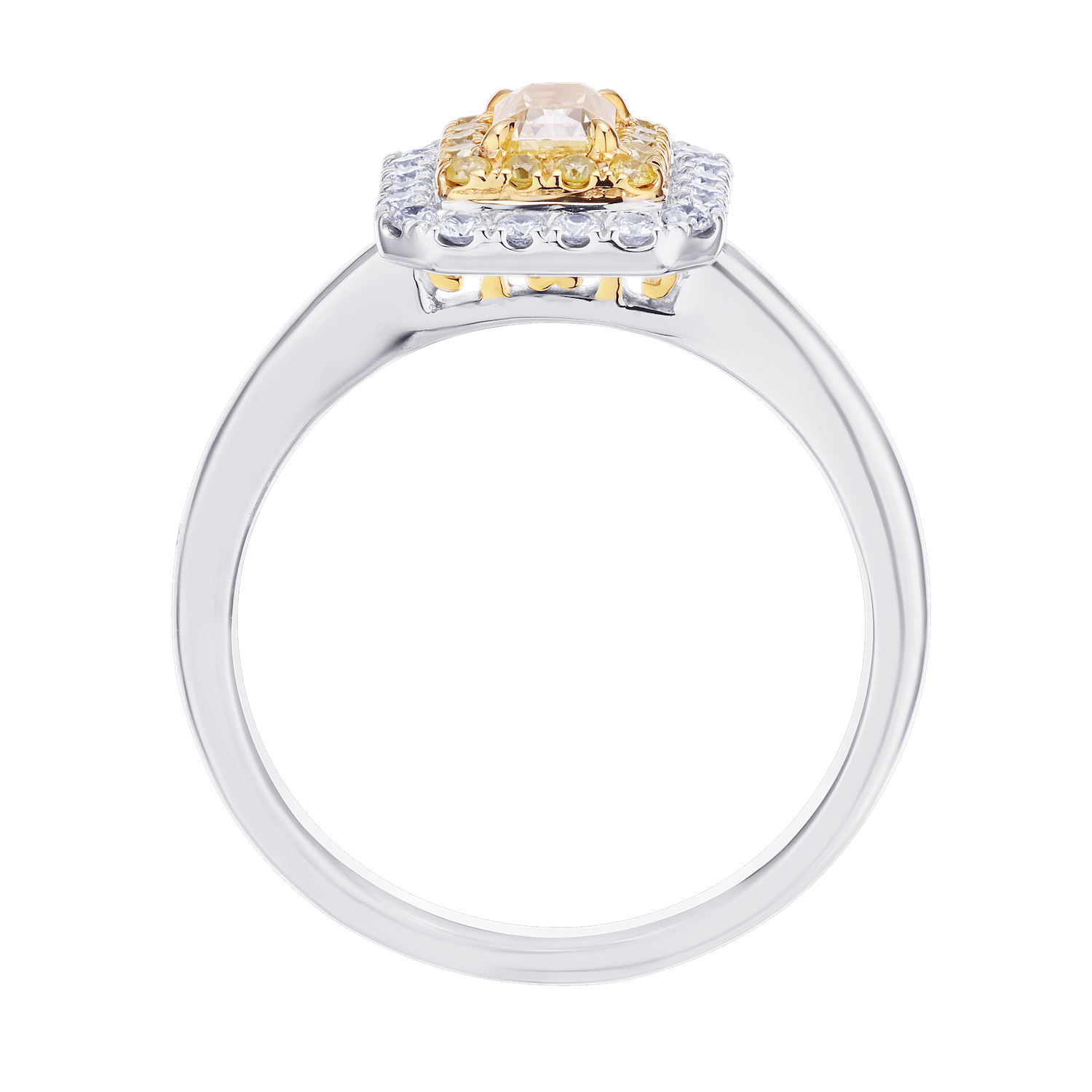 Canary Couture&trade; 14k Two Tone Ring Yellow & White Diamond 0.77 Ctw