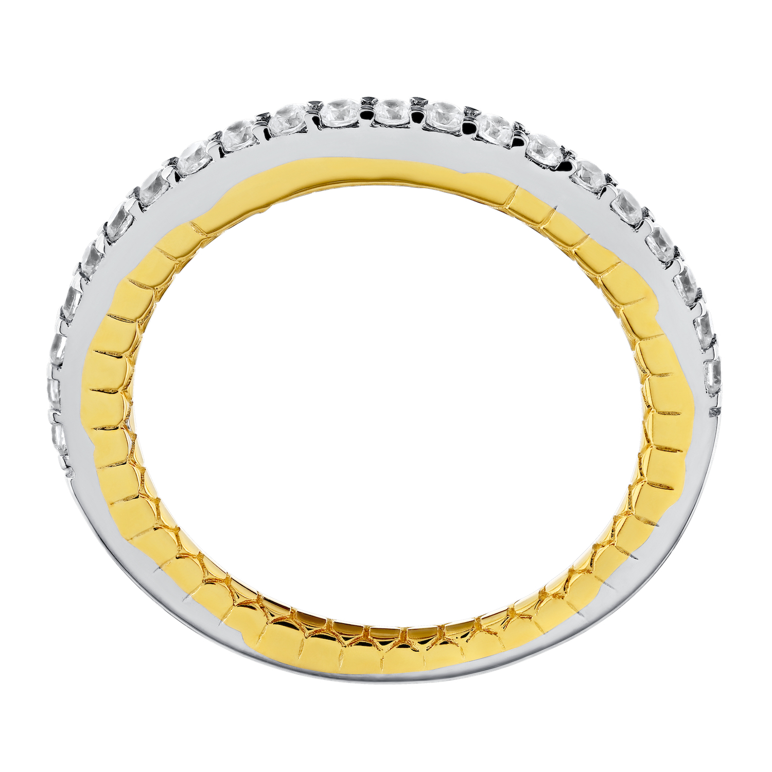 Enchanted Love&trade; 14K Two Tone Diamond 0.33 Ctw Shared Prong Matching Wedding Ring Engagement Ring