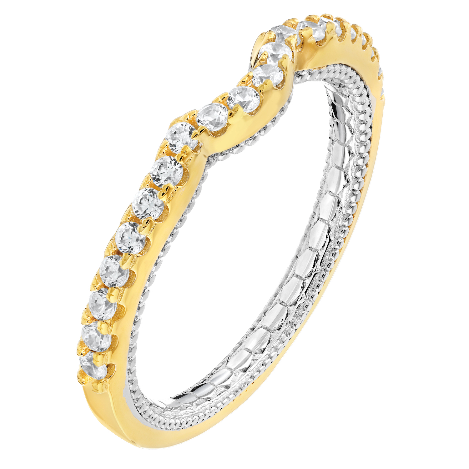 Enchanted Love&trade; 14K Two Tone Diamond 0.25 Ctw Semi-Mount: 14TT Oval Halo w/Pear-Shape Halo Shoulders 145 Dias. 1 3/20 Ctw Semi-Mount Engagement Ring