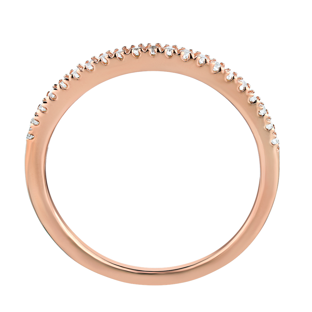 Peach Blossom&trade; 14k Rose Gold Matching Diamond Wedding Band Ring Diamond 0.10 Ctw