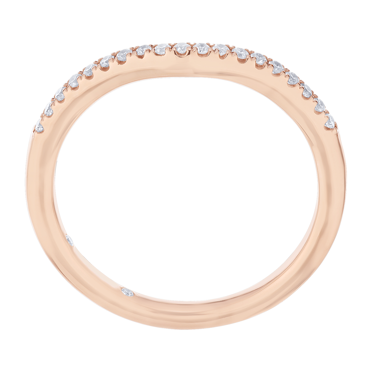 Cinnamon Dulce&trade; 14K Rose Gold Ring Diamond 0.15 Ctw Matching Wedding Band