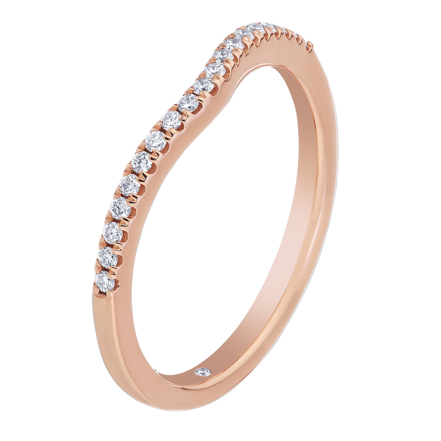 Cinnamon Dulce&trade; 14K Rose Gold Ring Diamond 0.15 Ctw Matching Wedding Band