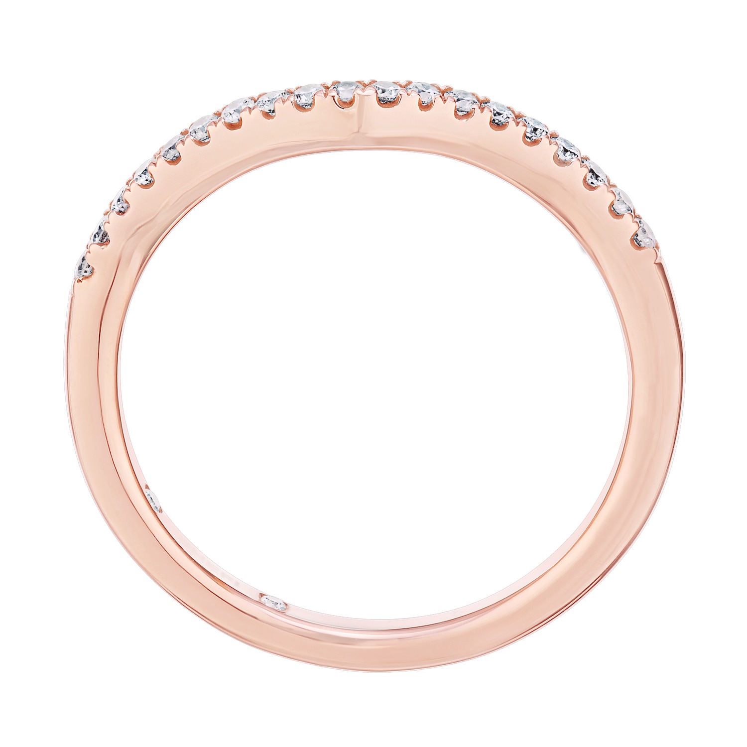 Cinnamon Dulce&trade; 14K Rose Gold Ring Diamond 0.15 Ctw Matching Wedding Band