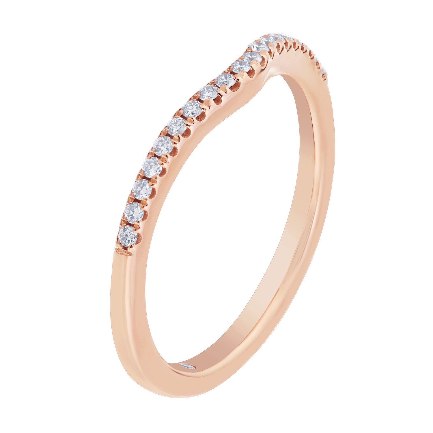 Cinnamon Dulce&trade; 14K Rose Gold Ring Diamond 0.15 Ctw Matching Wedding Band