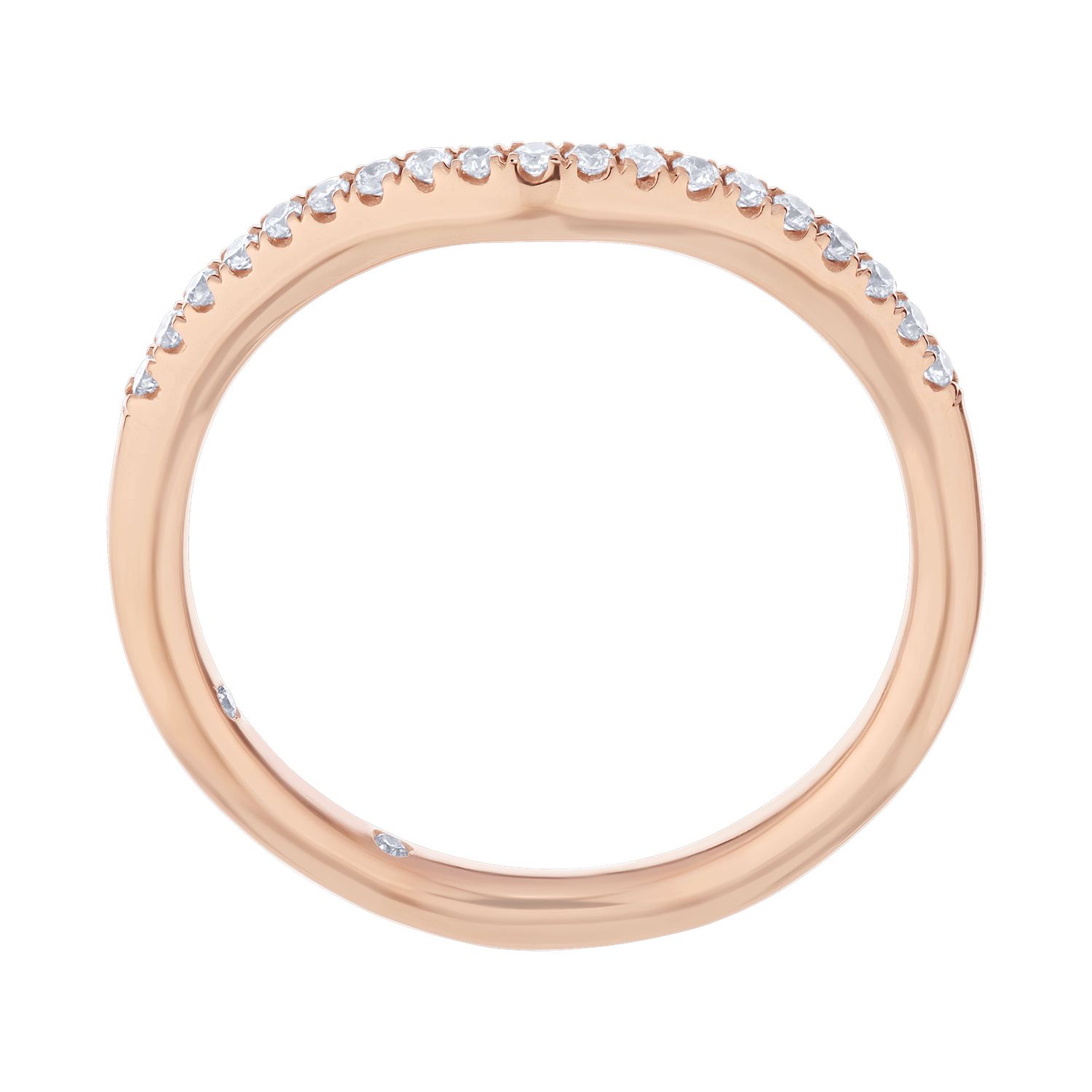 Cinnamon Dulce&trade; 14K Rose Gold Ring Diamond 0.15 Ctw Matching Wedding Band