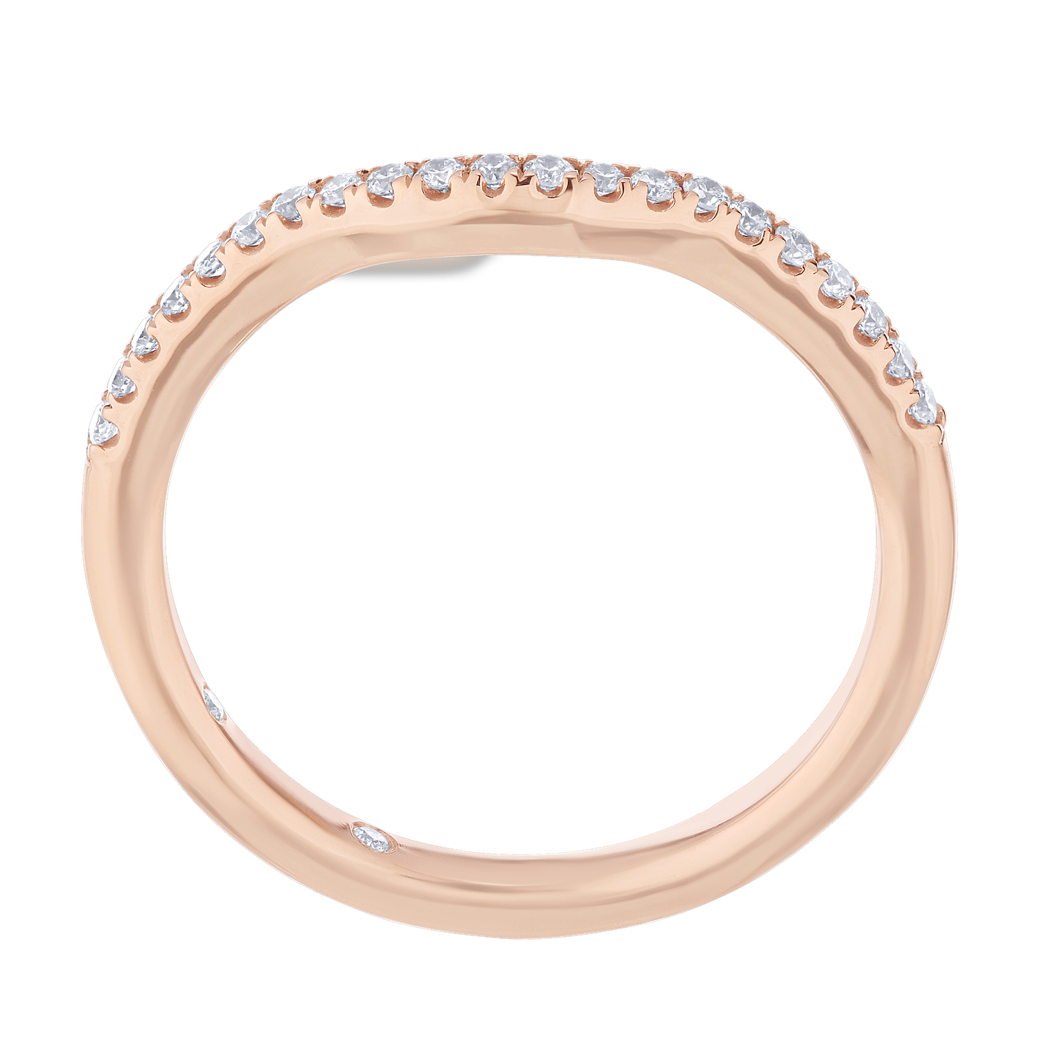 Cinnamon Dulce&trade; 14K Rose Gold Ring Diamond 0.15 Ctw Matching Wedding Band
