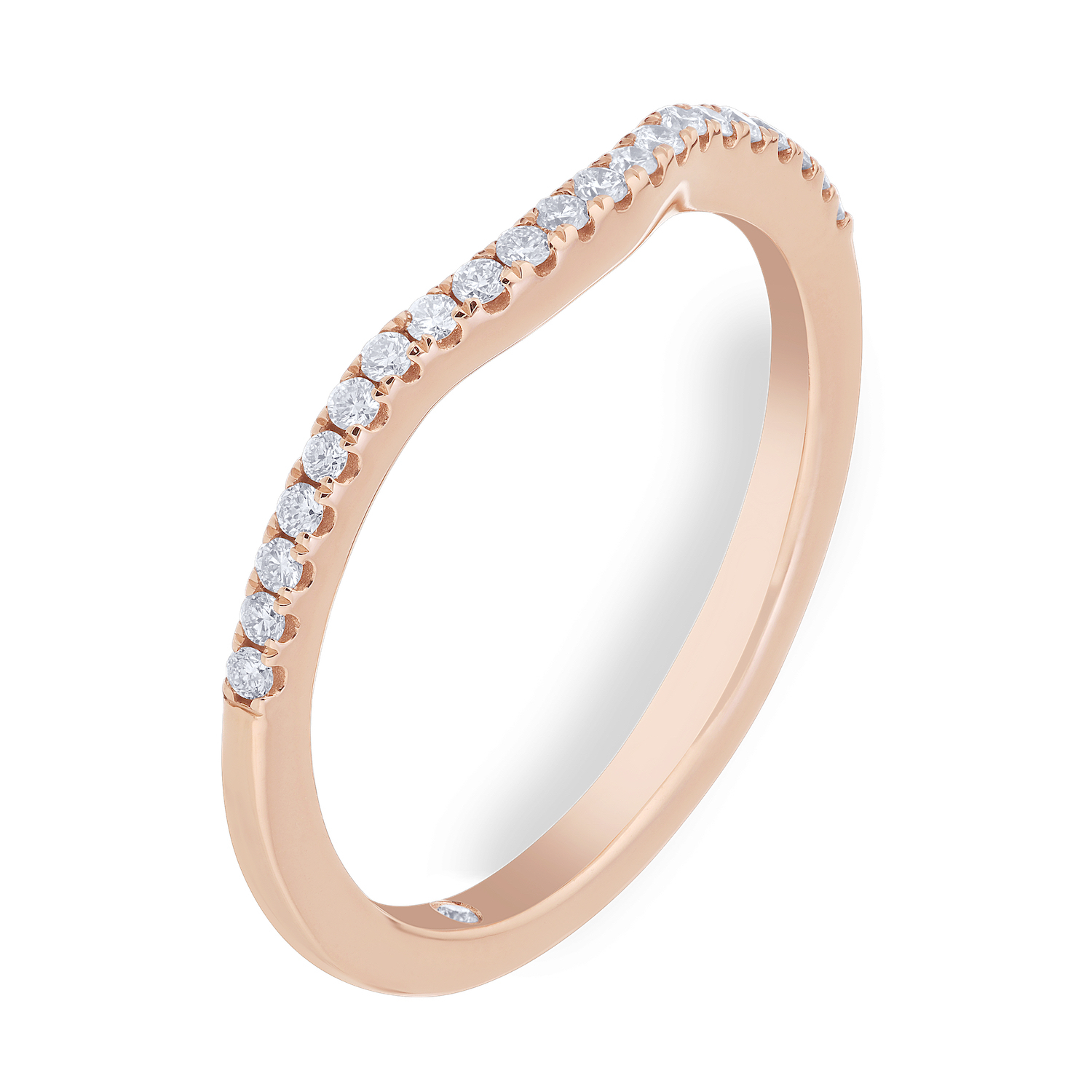 Cinnamon Dulce&trade; 14K Rose Gold Ring Diamond 0.15 Ctw Matching Wedding Band