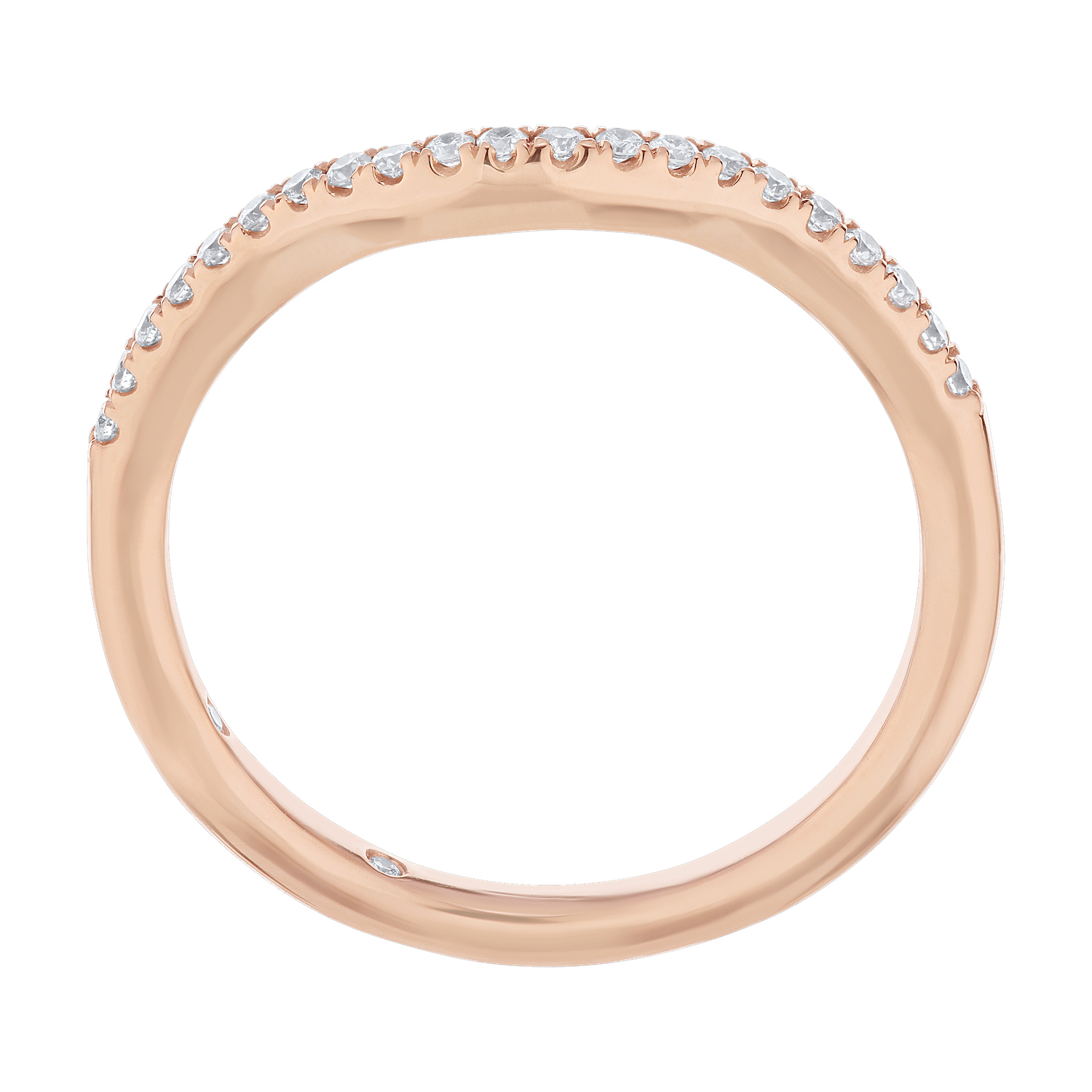 Cinnamon Dulce&trade; 14K Rose Gold Ring Diamond 0.15 Ctw Matching Wedding Band