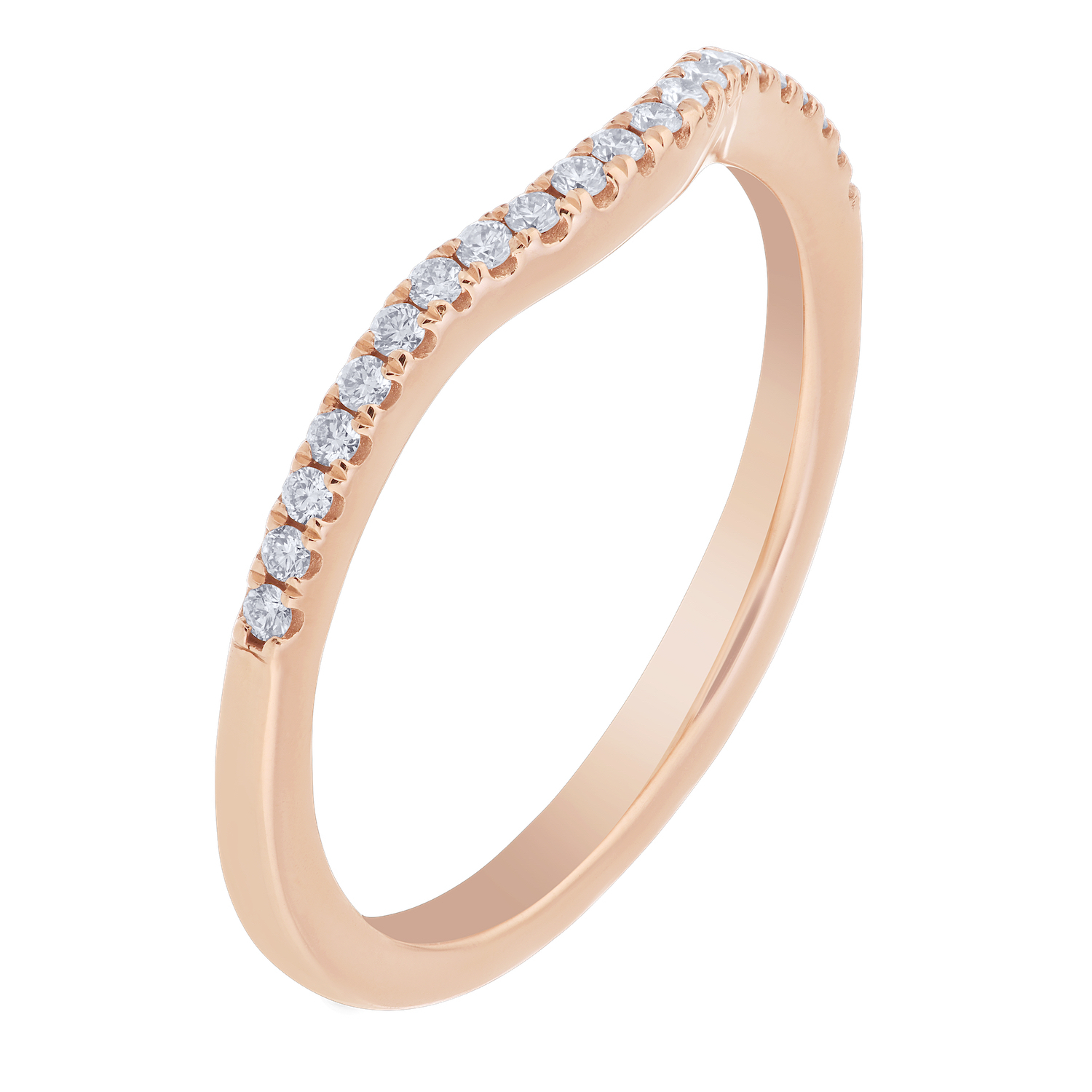 Cinnamon Dulce&trade; 14K Rose Gold Ring Diamond 0.15 Ctw Matching Wedding Band