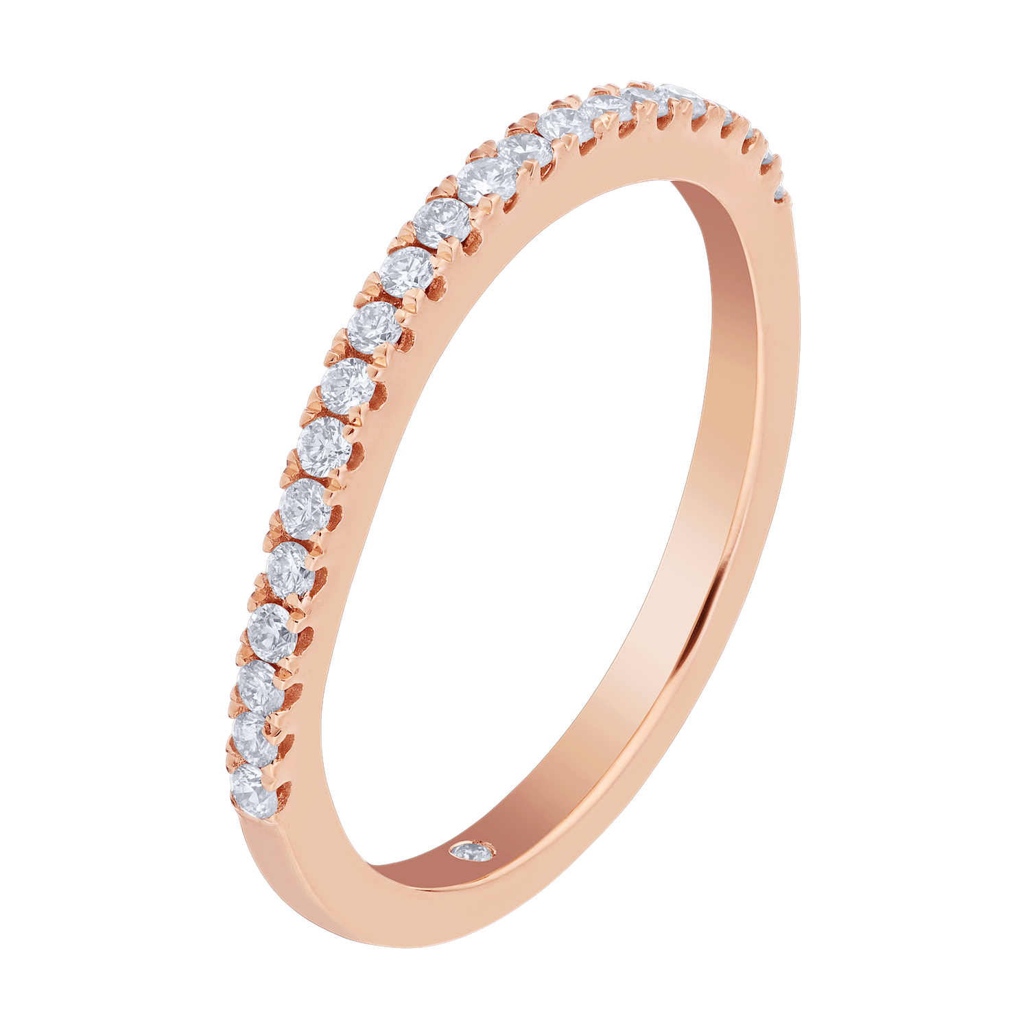 Cinnamon Dulce&trade; 14K Rose Gold Ring Diamond 0.25 Ctw Matching Wedding Band