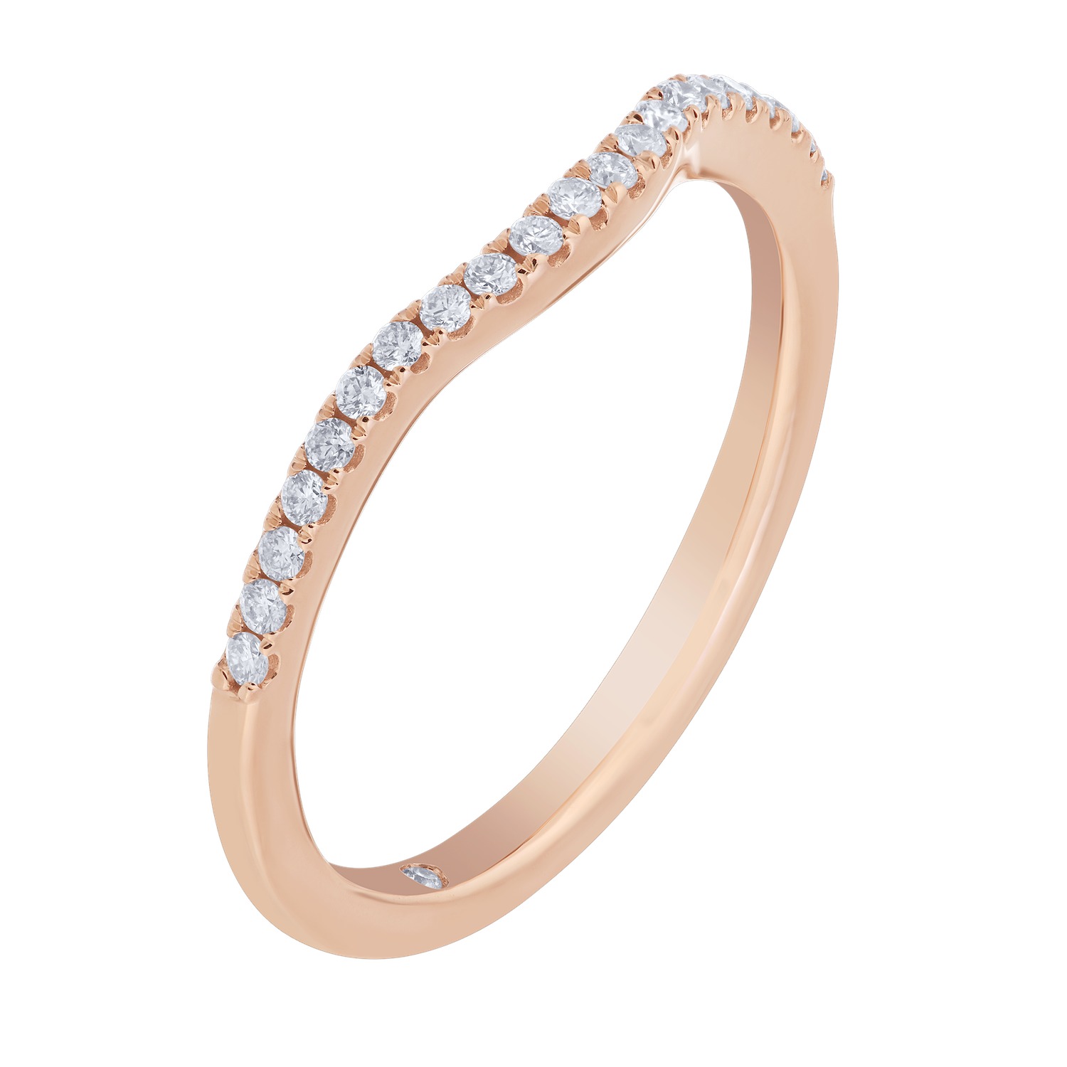 Cinnamon Dulce&trade; 14K Rose Gold Ring Diamond 0.15 Ctw Matching Wedding Band