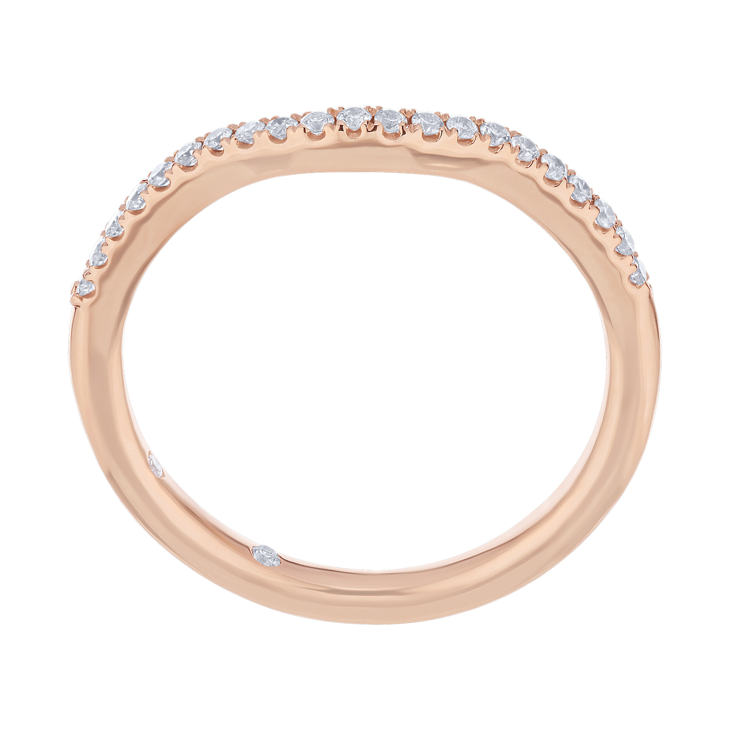 Cinnamon Dulce&trade; 14K Rose Gold Ring Diamond 0.15 Ctw Matching Wedding Band