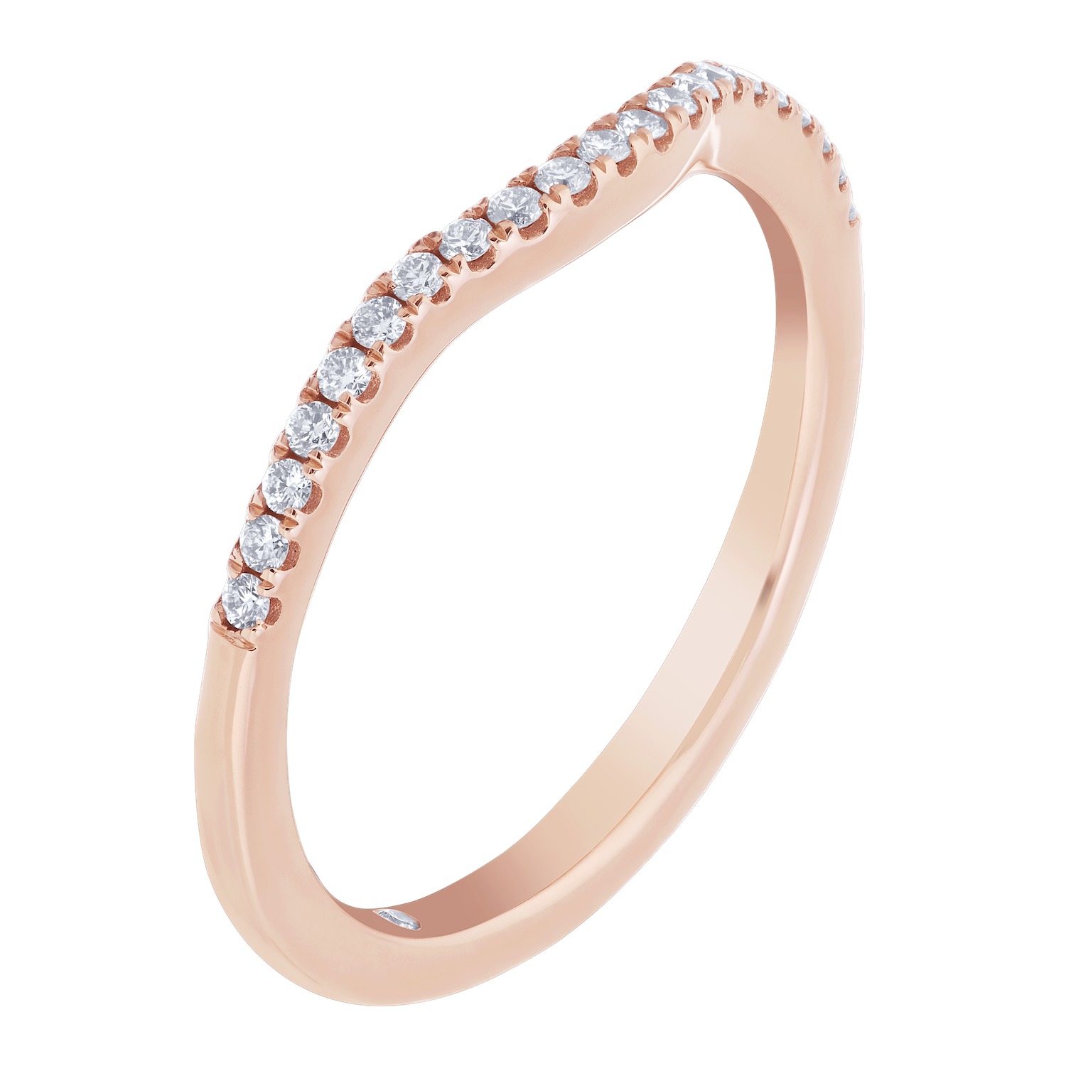 Cinnamon Dulce&trade; 14K Rose Gold Ring Diamond 0.15 Ctw Matching Wedding Band