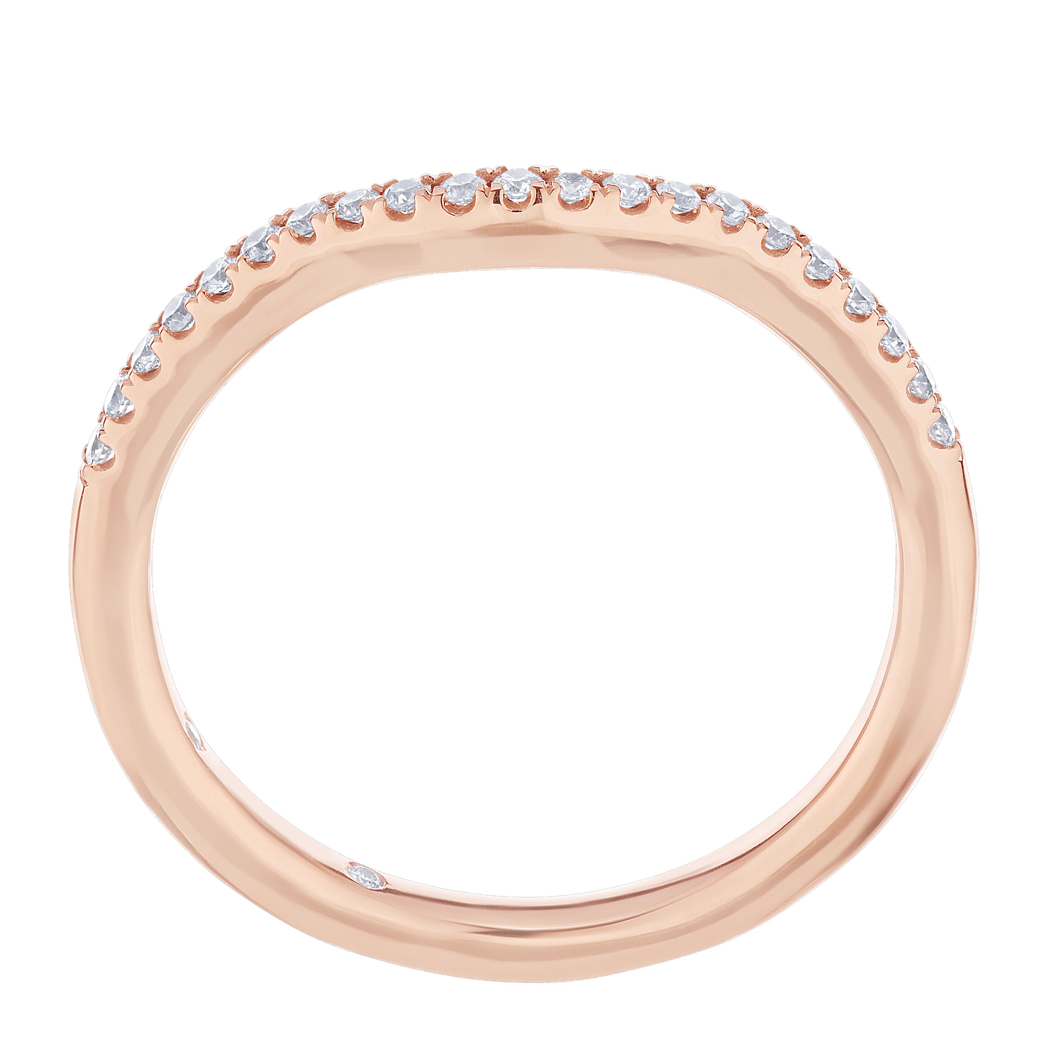 Cinnamon Dulce&trade; 14K Rose Gold Ring Diamond 0.15 Ctw Matching Wedding Band