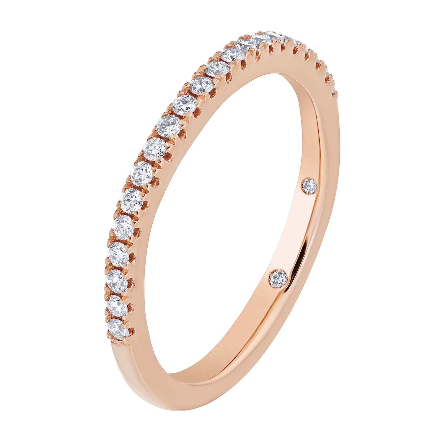 Cinnamon Dulce&trade; 14K Rose Gold Ring Diamond 0.25 Ctw Matching Wedding Band