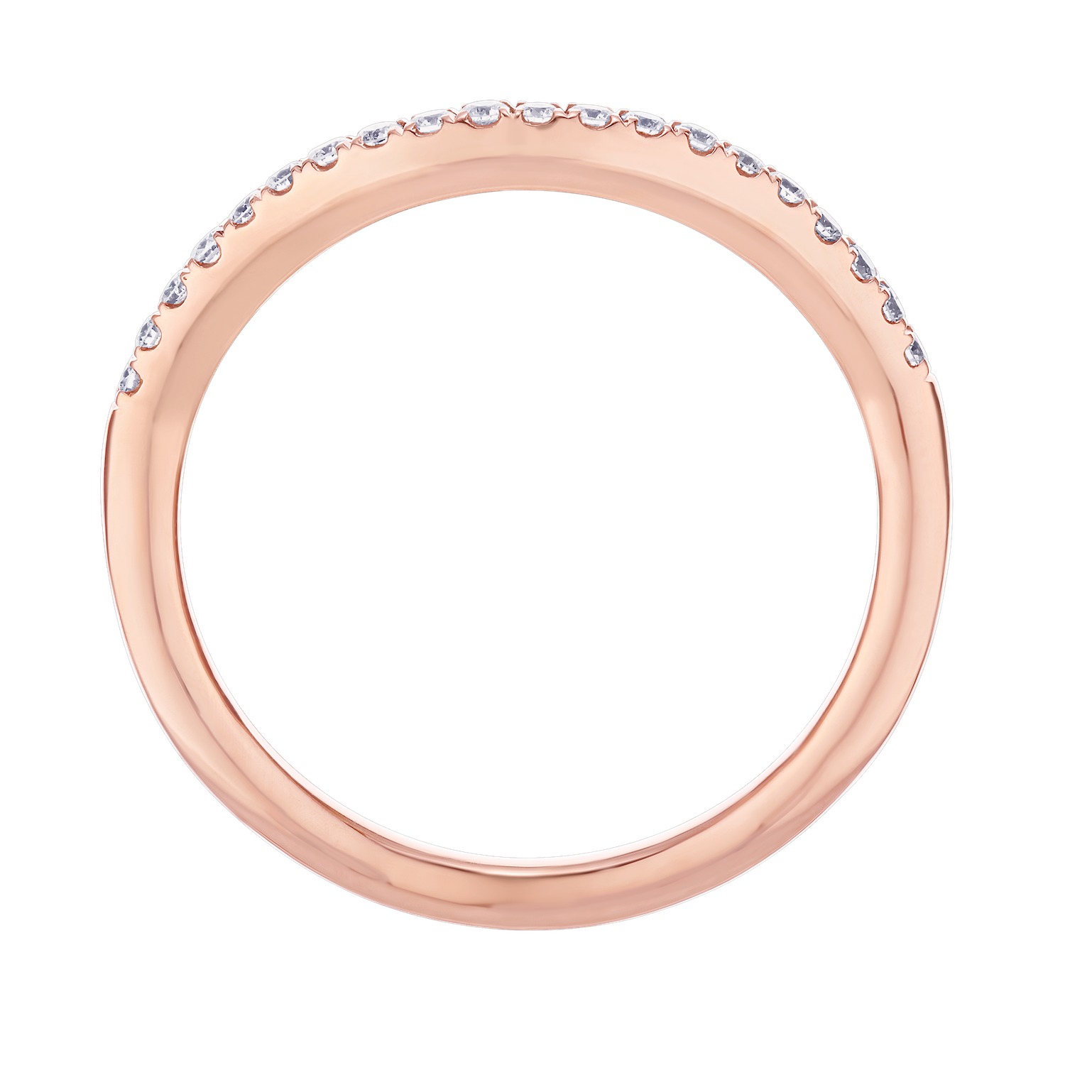 Peach Blossom&trade; 14k Rose Gold Matching Diamond Curved Wedding Band Ring Diamond 0.15 Ctw