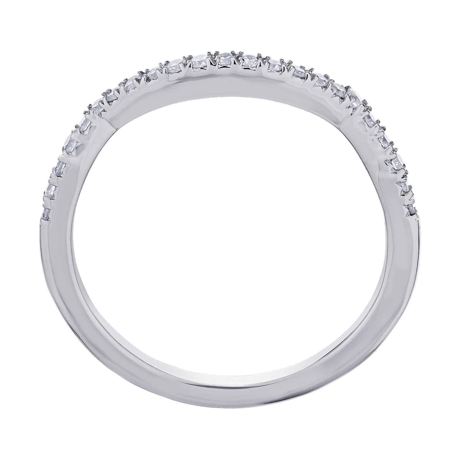 Compozit&trade; 14K White Gold Matching Diamond Wedding Ring Diamond 0.13 Ctw