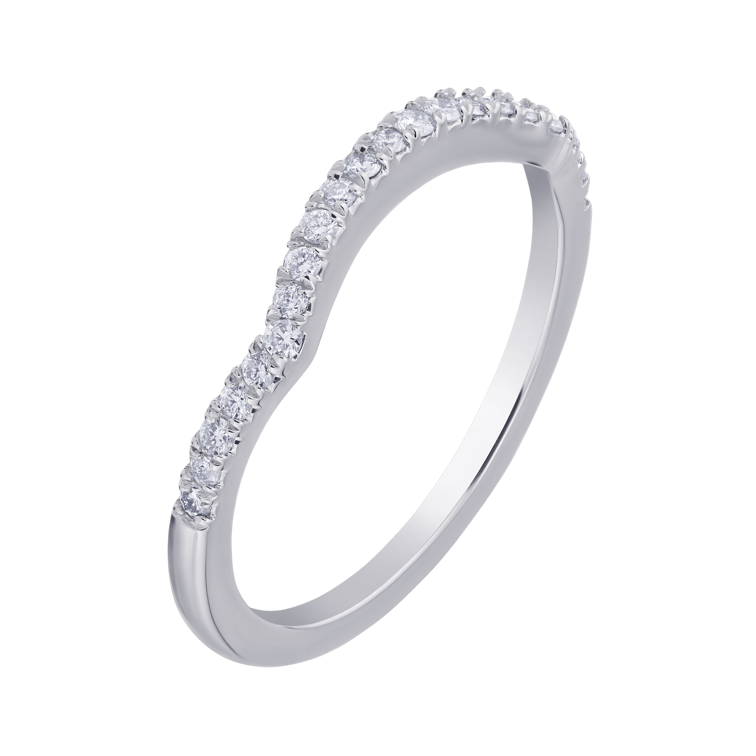 Compozit&trade; 14K White Gold Matching Diamond Wedding Ring Diamond 0.13 Ctw