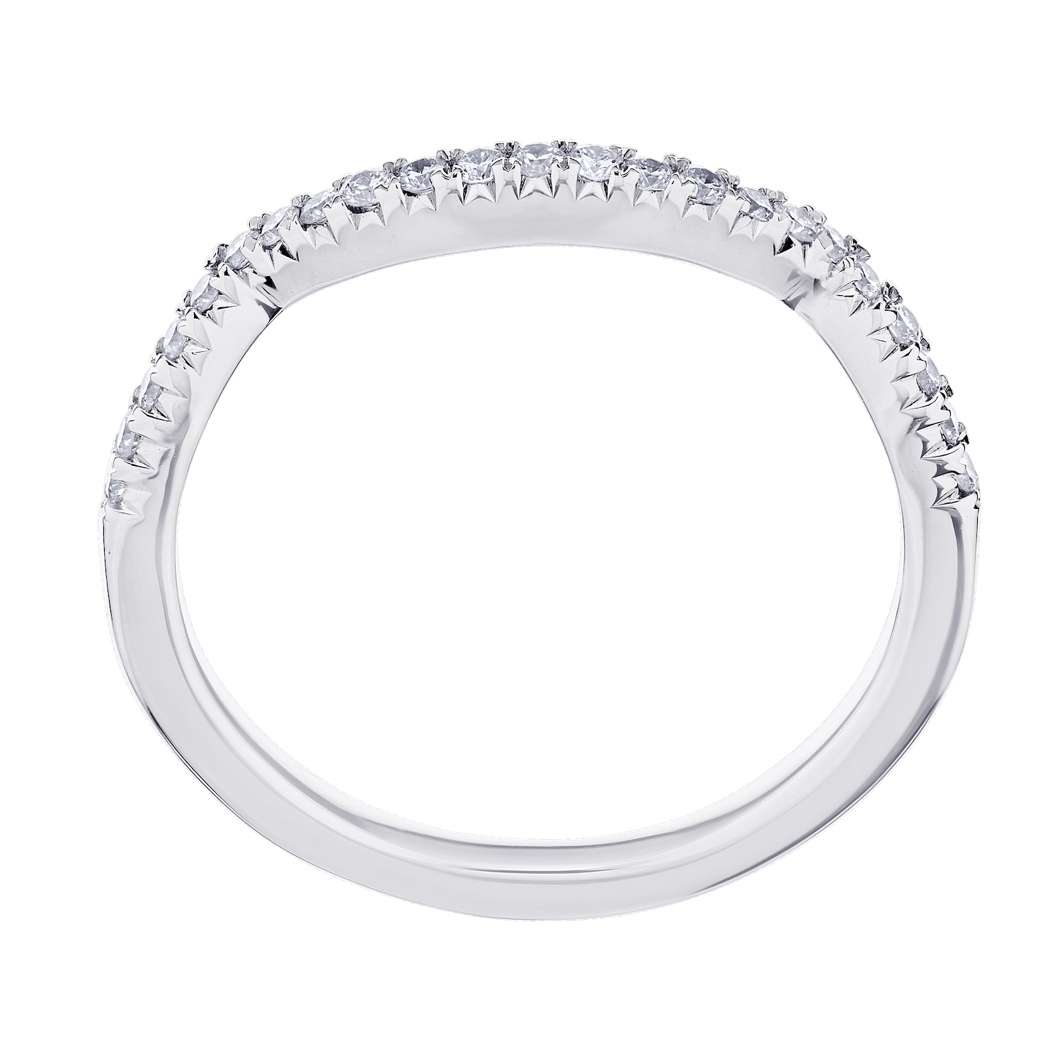 Compozit&trade; 14K White Gold Matching Diamond Wedding Band Ring Diamond 0.19 Ctw