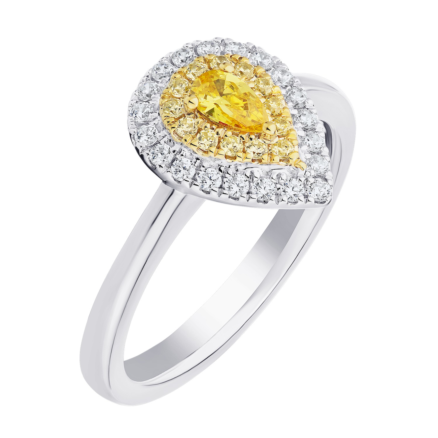 Canary Couture&trade; 14k Two Tone Ring Yellow & White Diamond 0.75 Ctw