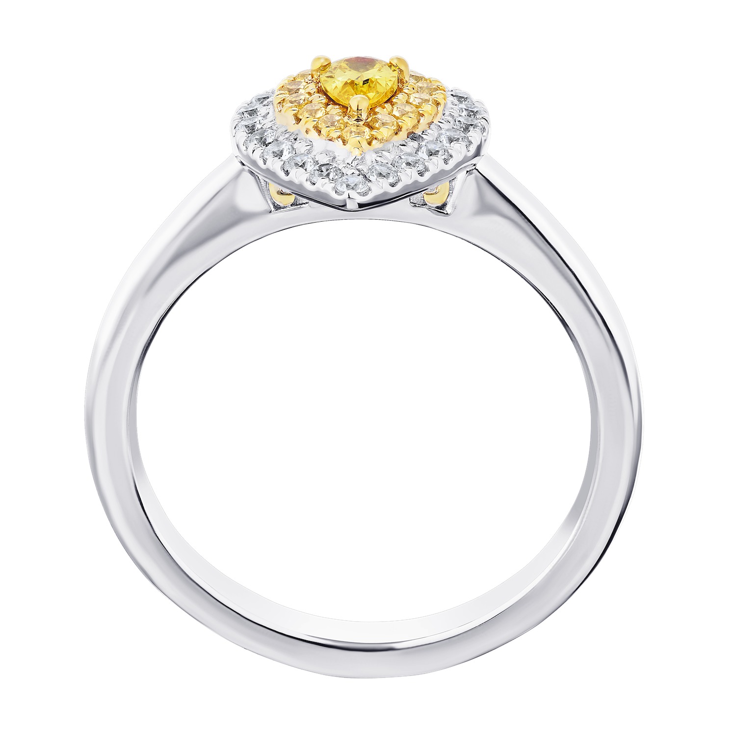 Canary Couture&trade; 14k Two Tone Ring Yellow & White Diamond 0.75 Ctw