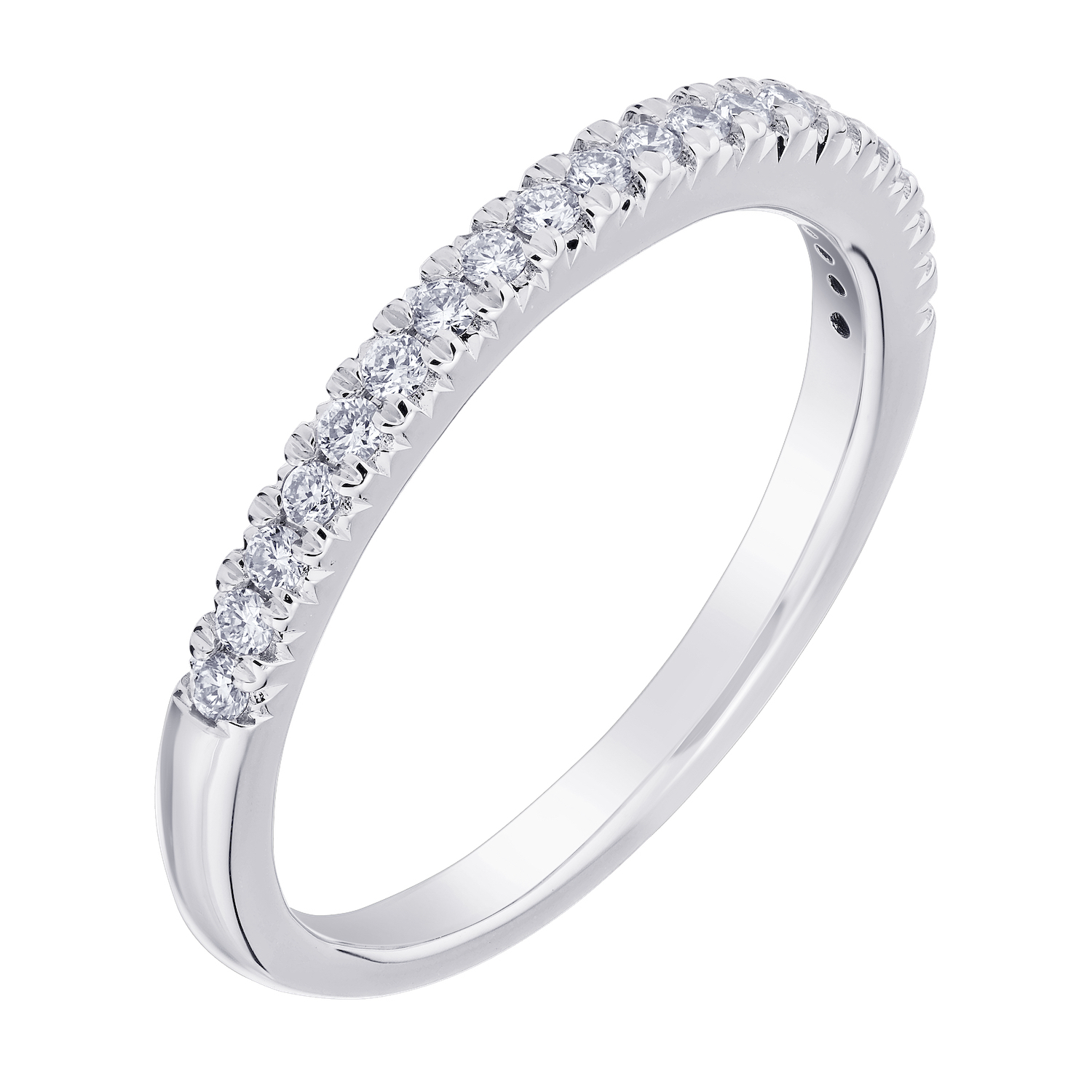 Multiplicity&trade; 14K White Gold Matching Diamond Wedding Band 0.21 Ctw Diamond