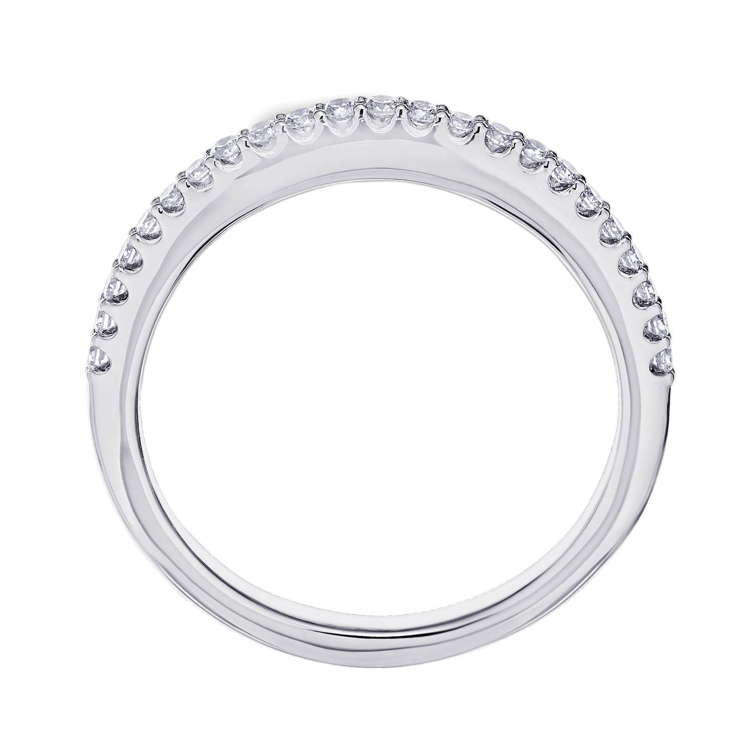 Multiplicity&trade; 14K White Gold Matching Diamond Wedding Band 0.19 Ctw Diamond
