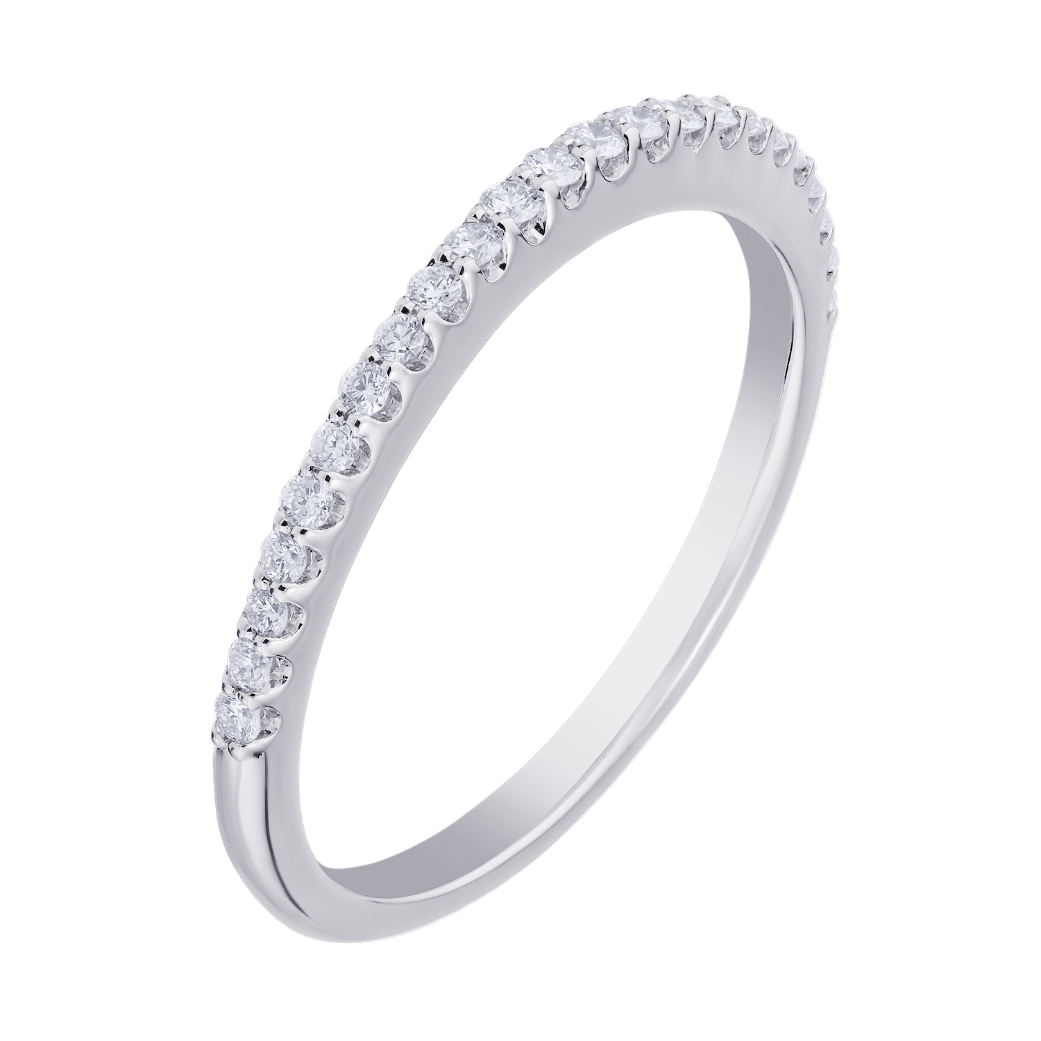Multiplicity&trade; 14K White Gold Matching Fitted Wedding Band 0.19 Ctw Diamond