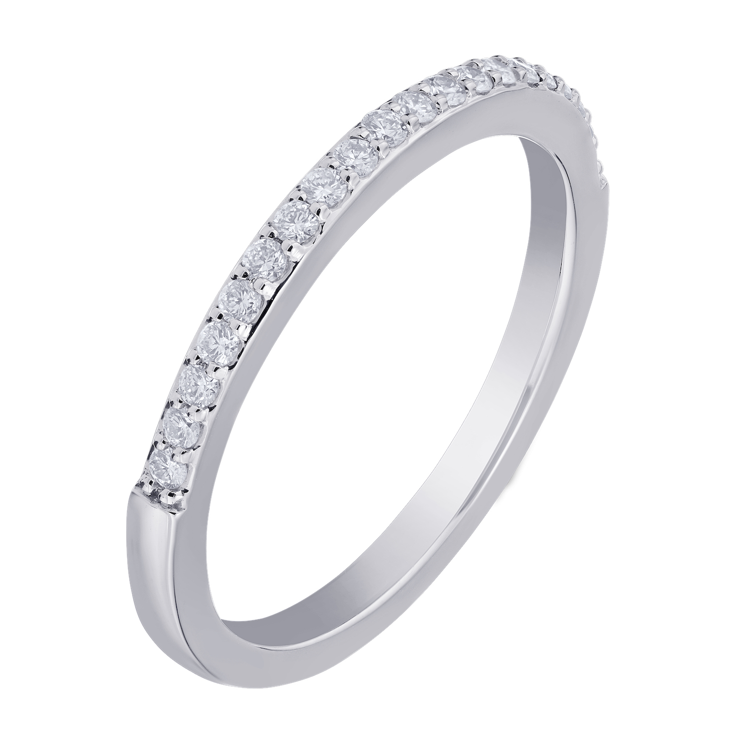 Multiplicity&trade; 14K White Gold Matching Diamond Wedding Band 0.21 Ctw Diamond