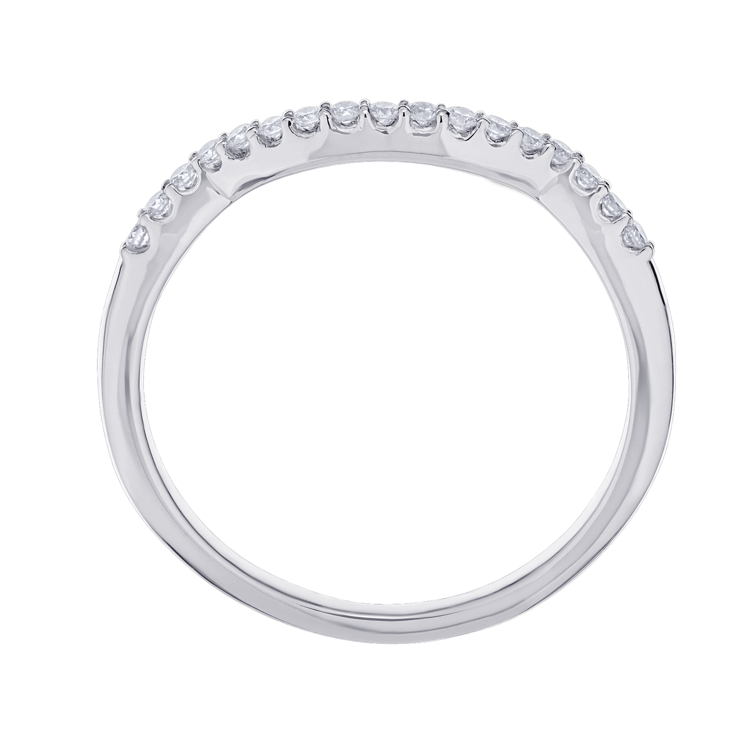 Multiplicity&trade; 14K White Gold Matching Fitted Wedding Ring 0.11 Ctw Diamond