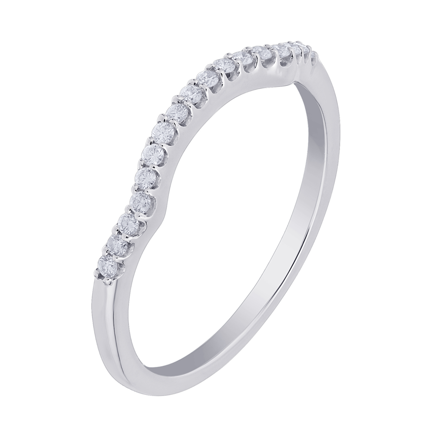 Multiplicity&trade; 14K White Gold Matching Fitted Wedding Ring 0.11 Ctw Diamond