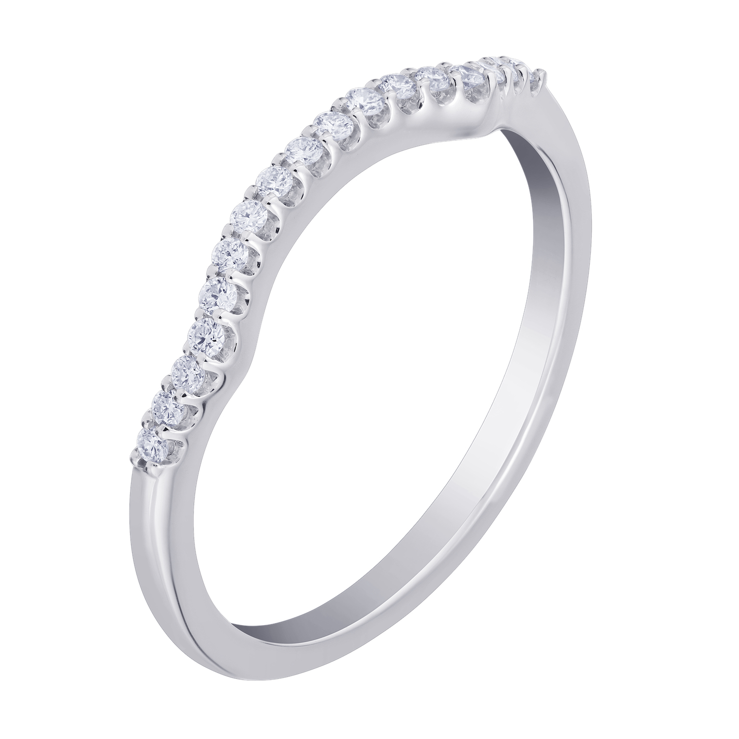 Multiplicity&trade; 14K White Gold Matching Diamond Wedding Band 0.13 Ctw Diamond