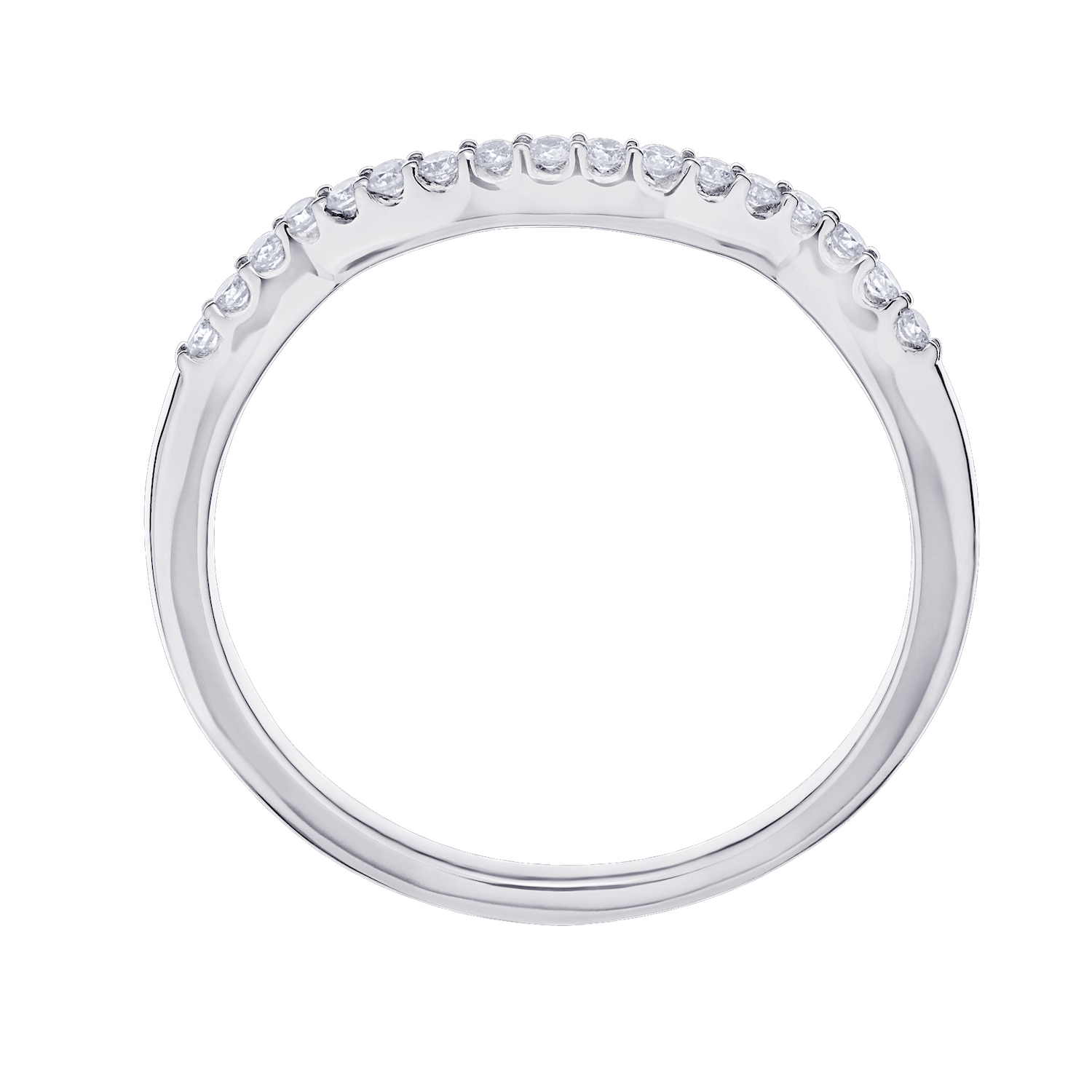 Multiplicity&trade; 14K White Gold Matching Diamond Fitted Band 0.12 Ctw Diamond