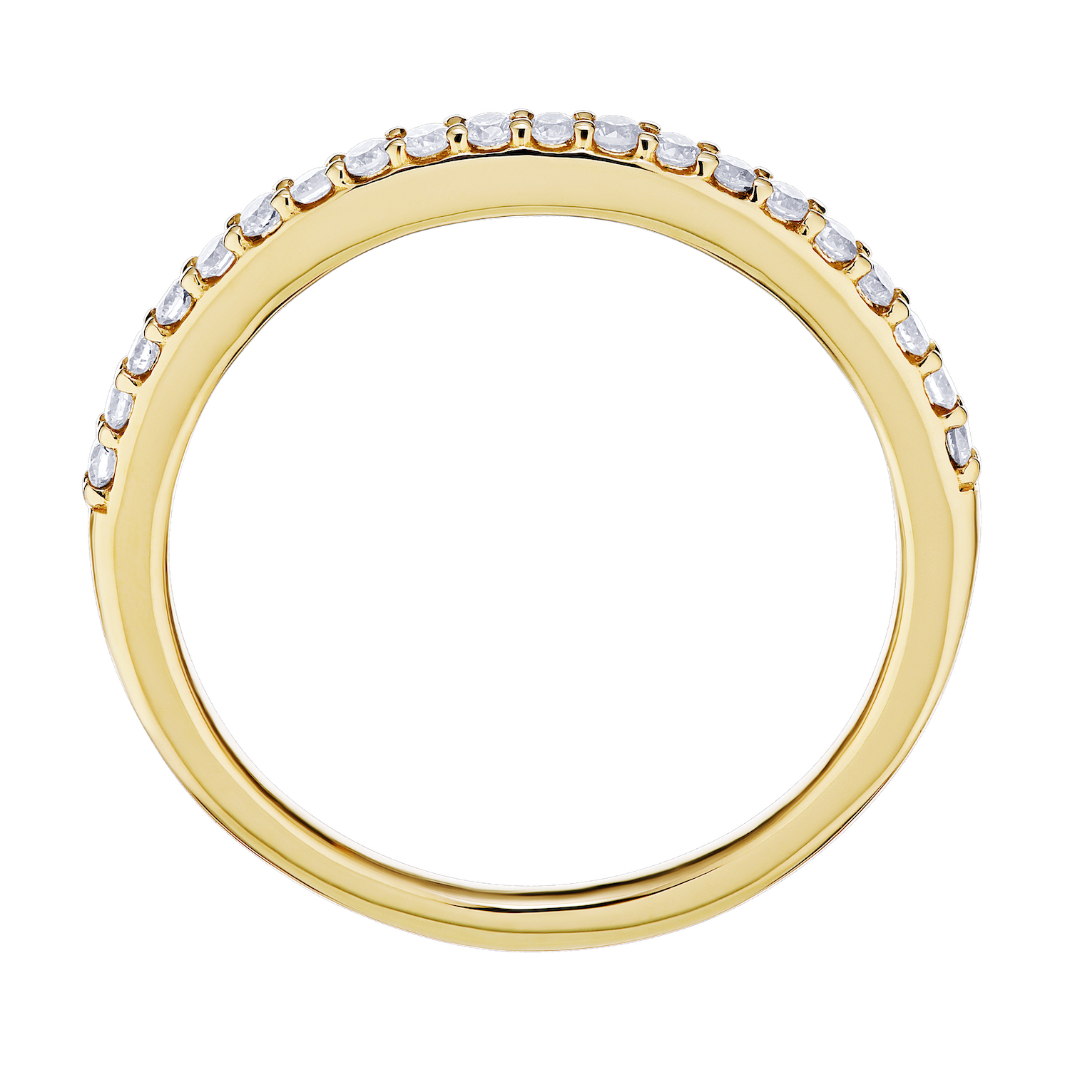 Multiplicity&trade; 14K Yellow Gold Matching Fitted Wedding Ring 0.21 Ctw Diamond