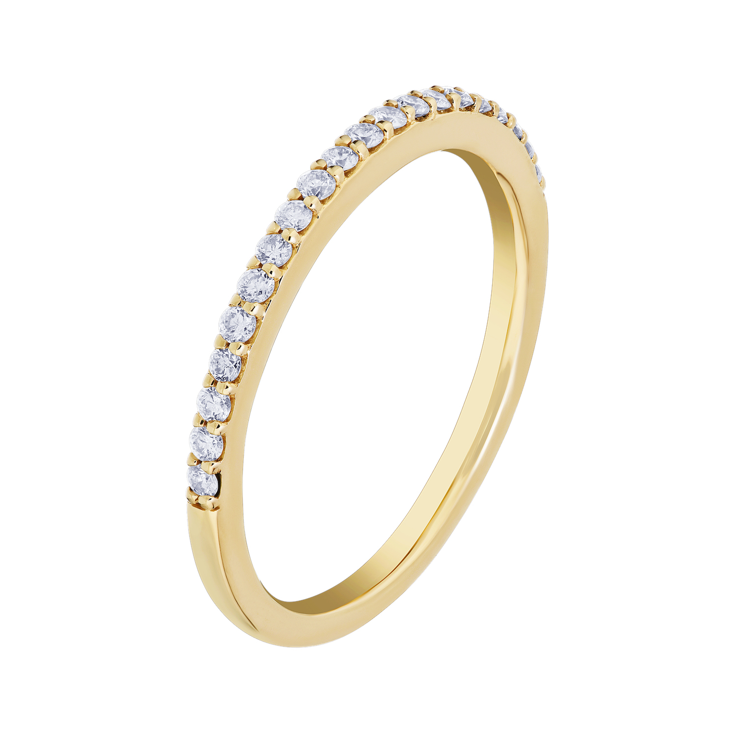 Multiplicity&trade; 14K Yellow Gold Matching Fitted Wedding Ring 0.21 Ctw Diamond
