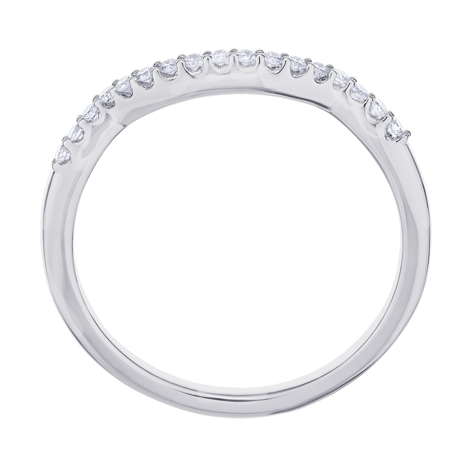 Compozit&trade; 14K White Gold Matching Fitted Wedding Band Ring Diamond 0.12 Ctw