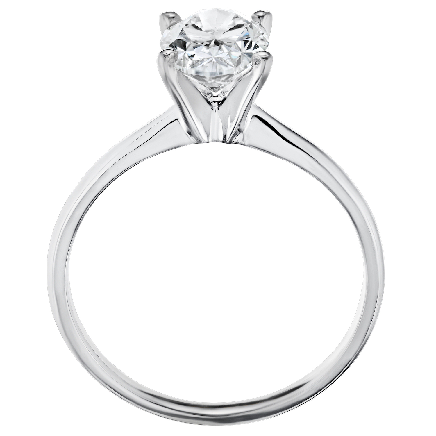 VERDE&trade; 14k White Gold 4 Prong Set Oval Solitaire Ring 2.00 Ctw LAB GROWN DIAMONDS