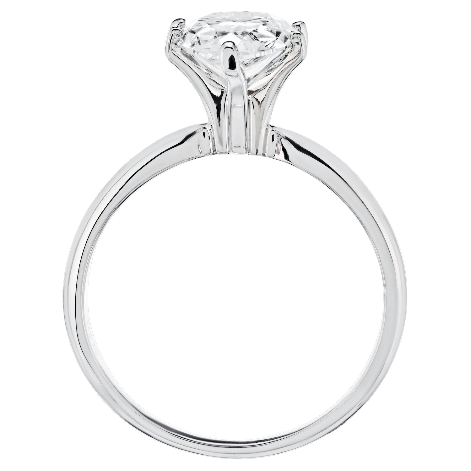 VERDE&trade; 14k White Gold Prong Set Solitaire Pear-Shape Ring 1.00 Ctw LAB GROWN DIAMONDS