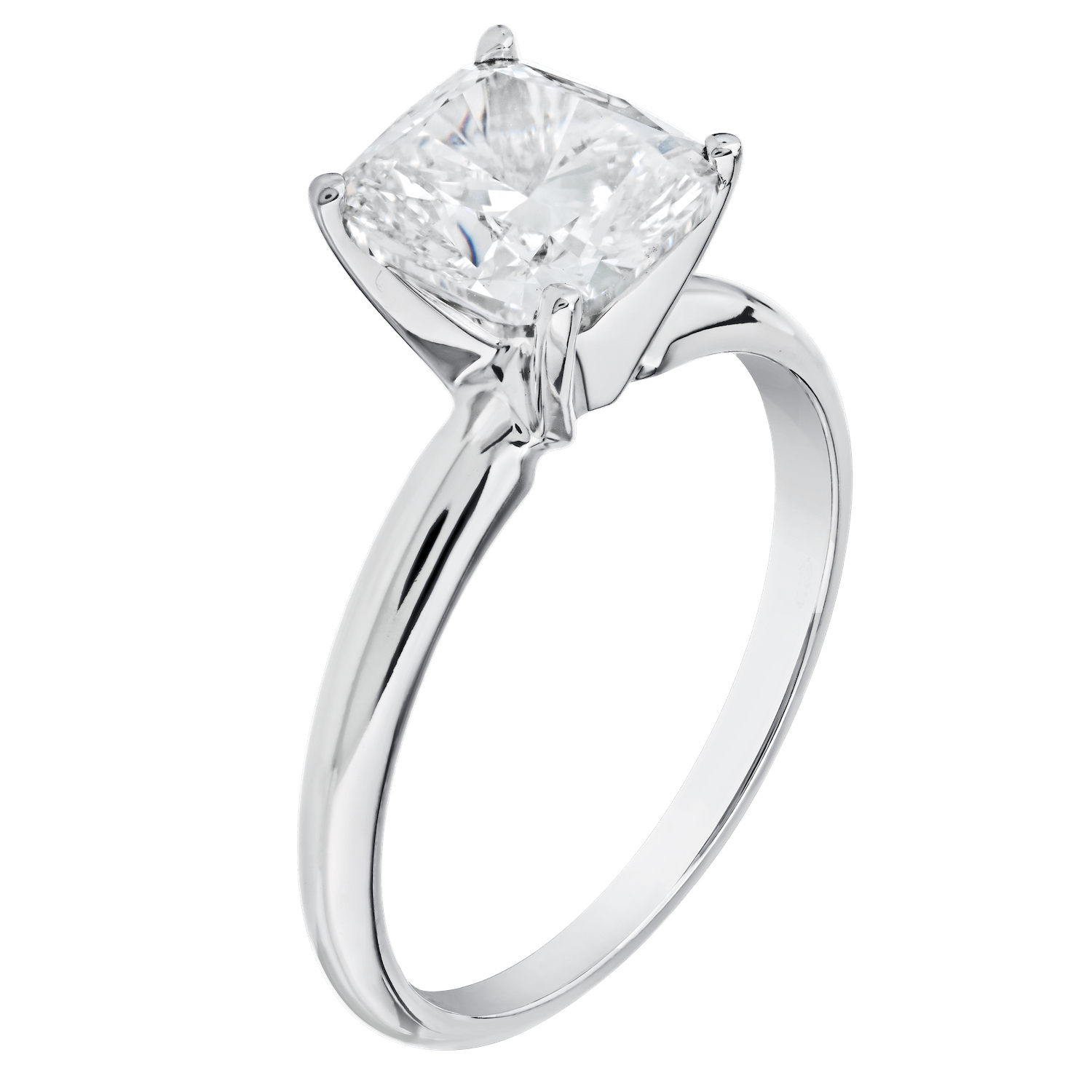 VERDE&trade; 14k White Gold 4 Prong Solitaire Cushion Ring 0.00 Ctw LAB GROWN DIAMONDS