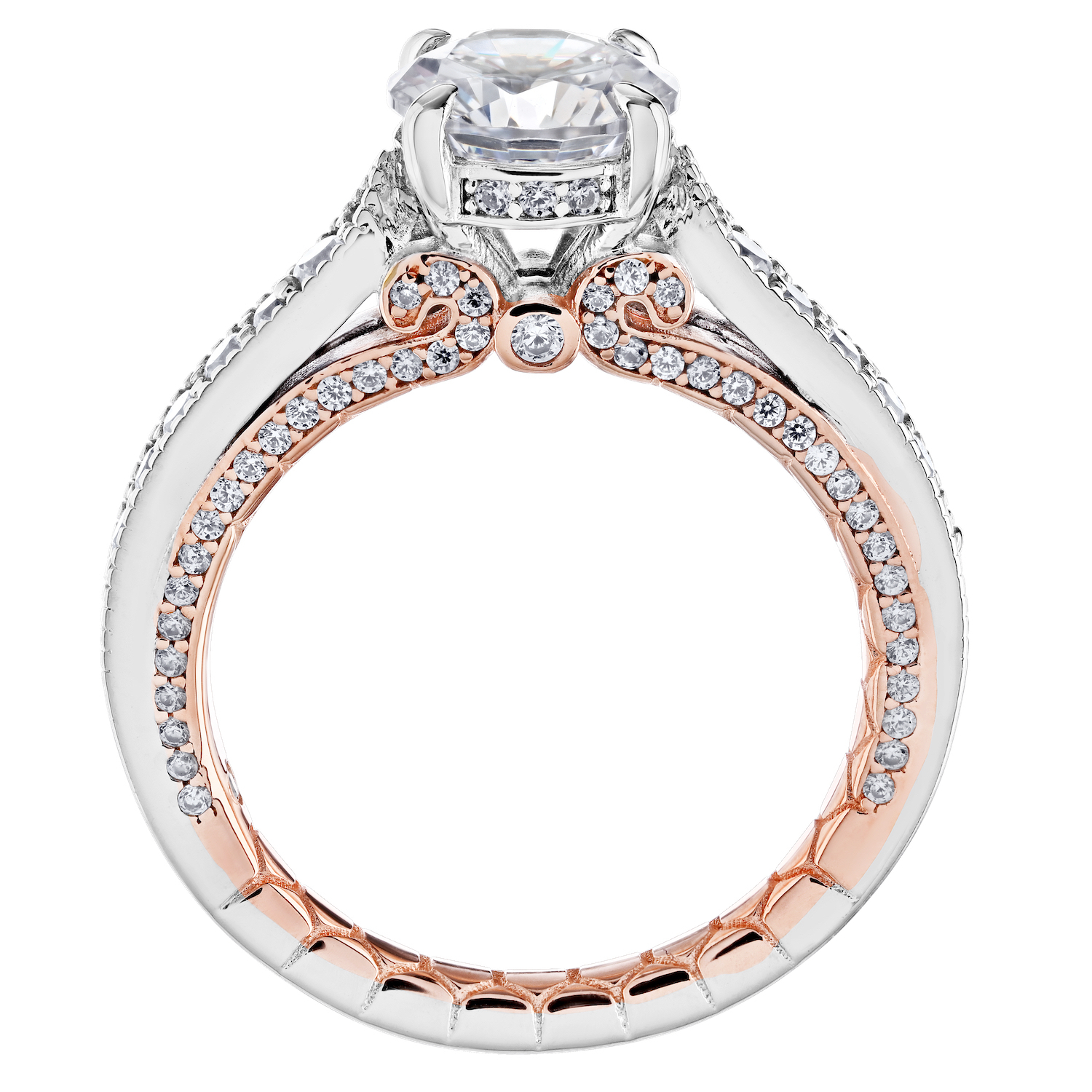 Enchanted Love&trade; 14K Two Tone Diamond 0.50 Ctw Ring Semi-Mount Engagement Ring