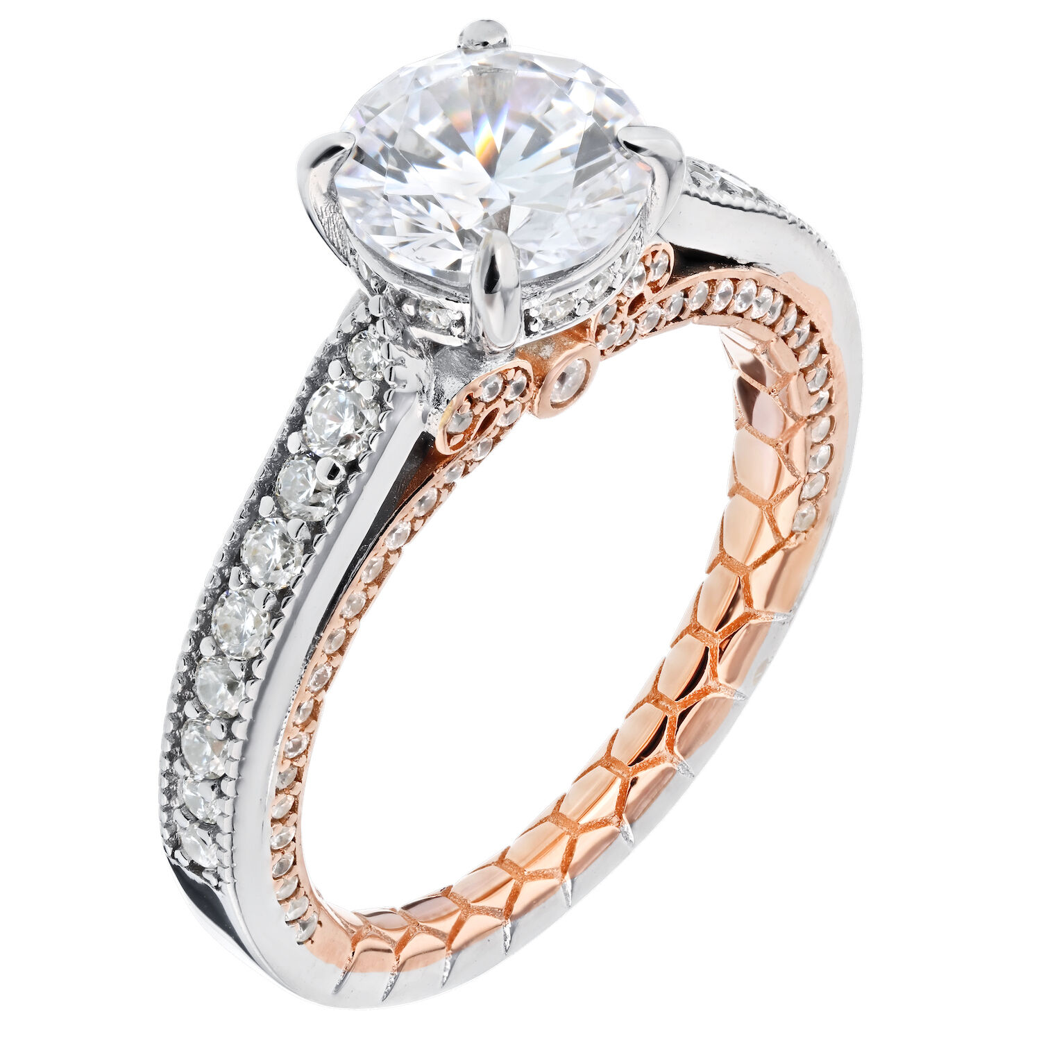 Enchanted Love&trade; 14K Two Tone Diamond 0.50 Ctw Ring Semi-Mount Engagement Ring