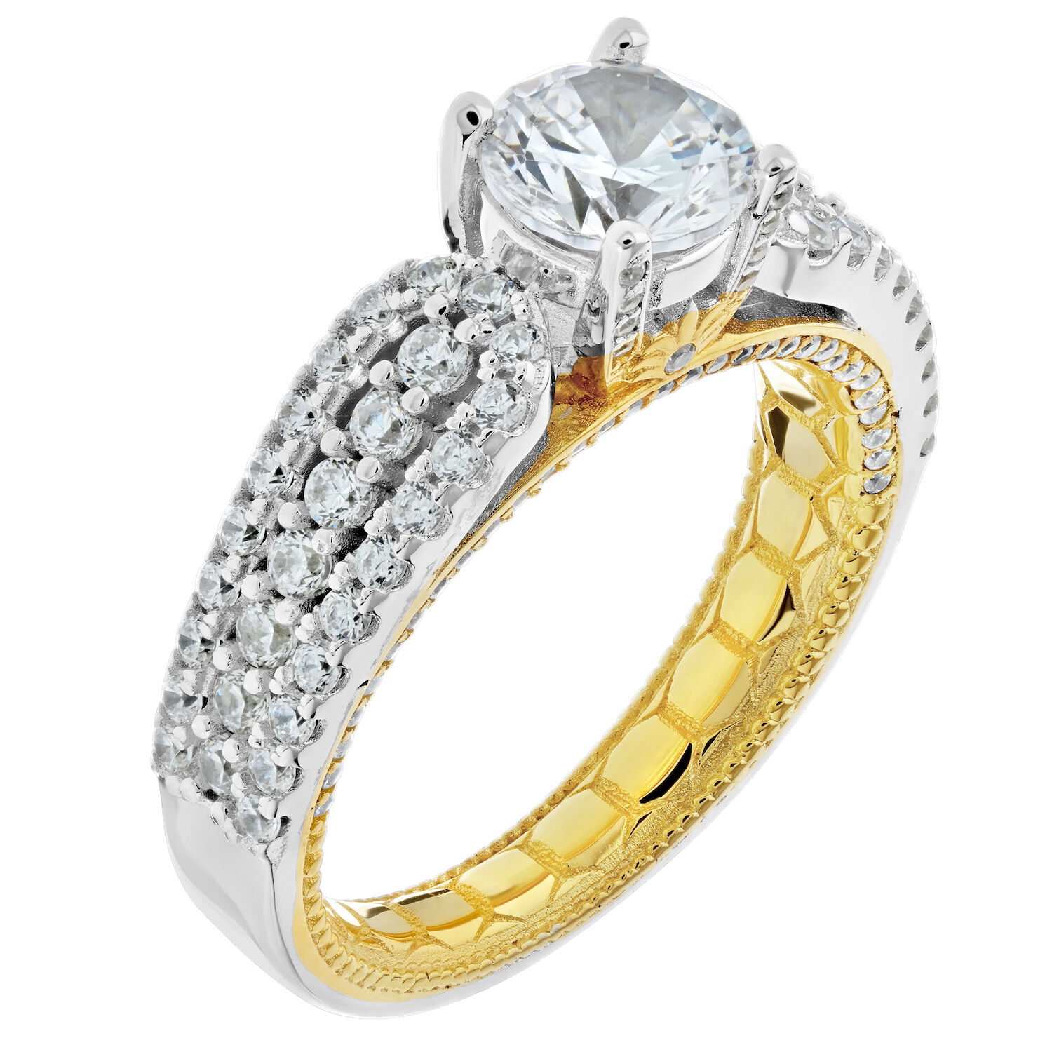 Enchanted Love&trade; 14K Two Tone Diamond 1.50 Ctw Ring Semi-Mount Engagement Ring