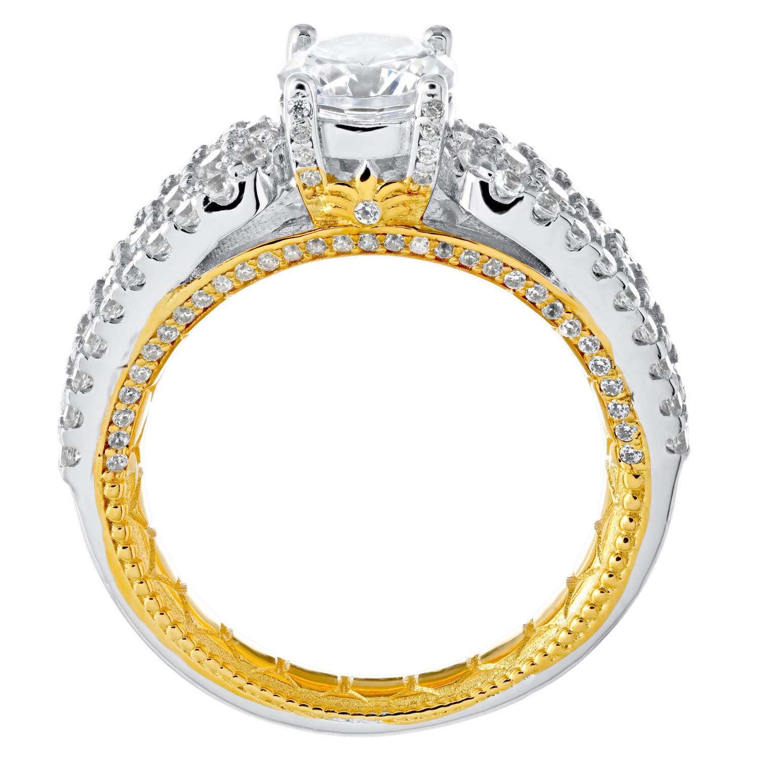 Enchanted Love&trade; 14K Two Tone Diamond 1.50 Ctw Ring Semi-Mount Engagement Ring